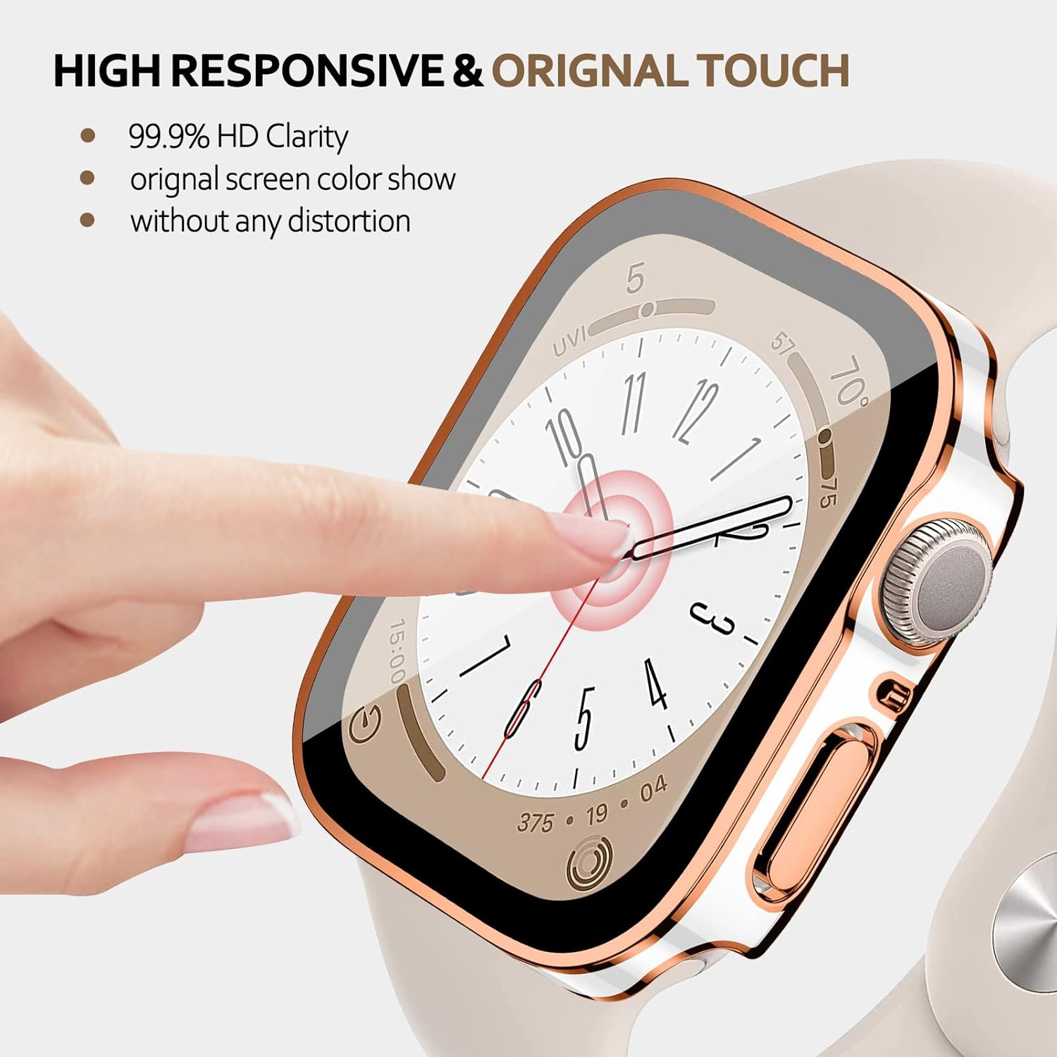 for Apple Watch Case 41mm,Hard Case with Tempered Glass Screen Protector,Watch Cover for Apple Watch series 7 8