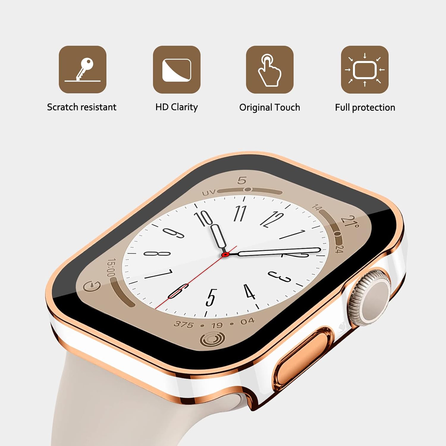 for Apple Watch Case 41mm,Hard Case with Tempered Glass Screen Protector,Watch Cover for Apple Watch series 7 8