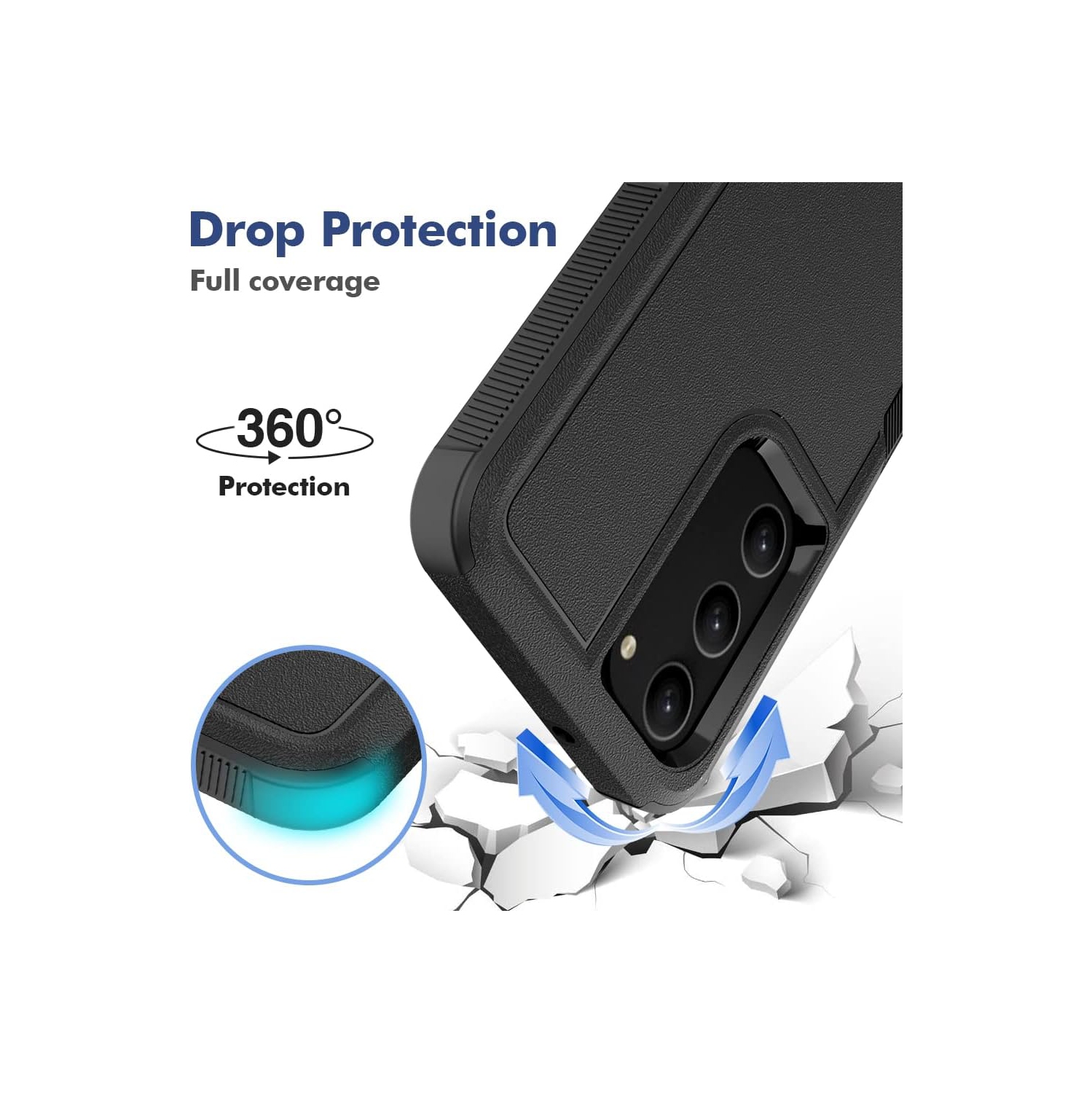 Étui robuste et antidérapant pour Galaxy S23 plus de Samsung avec protection intégrale antichoc