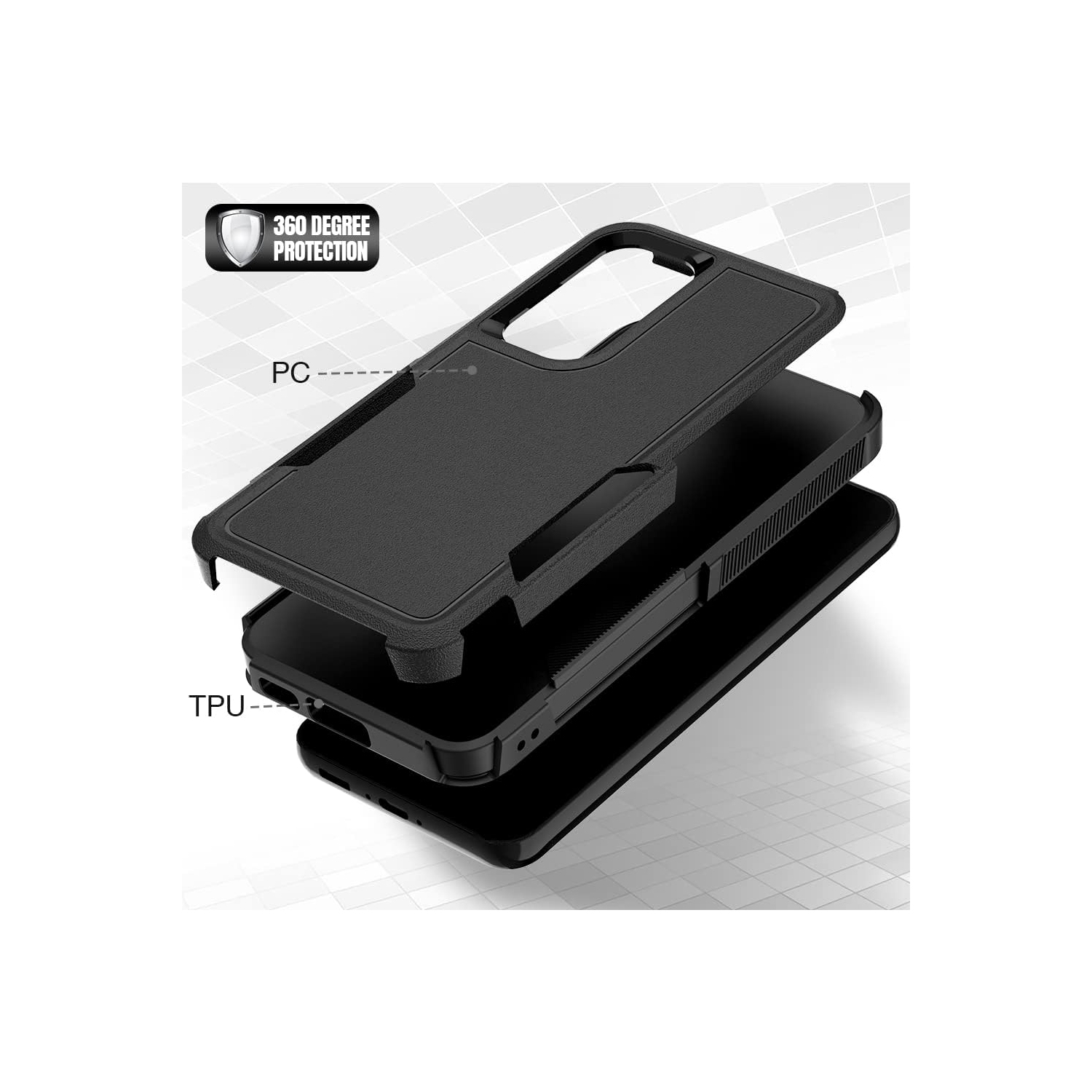 Étui robuste et antidérapant pour Galaxy S23 plus de Samsung avec protection intégrale antichoc