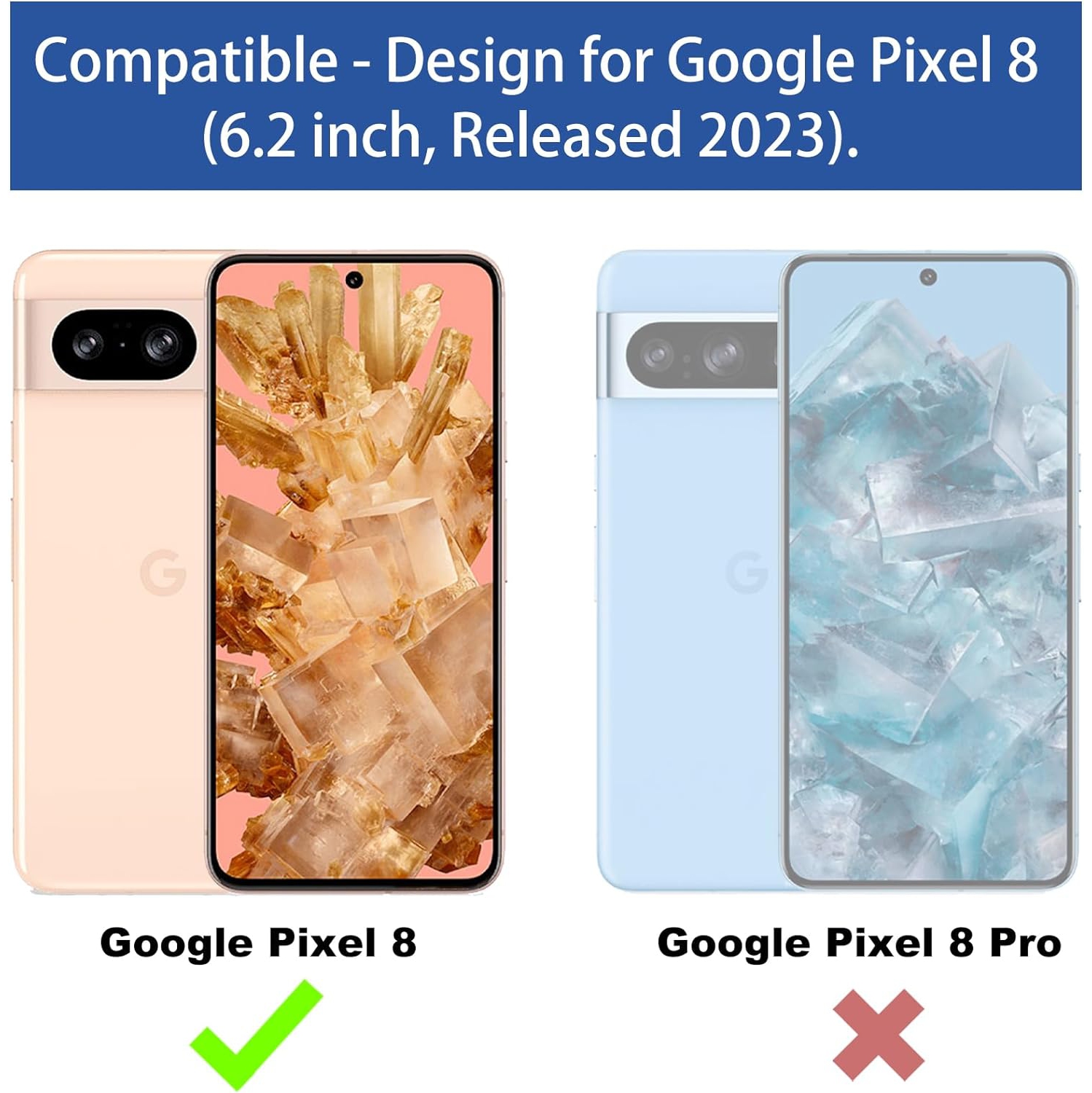 Pour étui pour Pixel 8 de Google, étui pour téléphone Pixel 8 5G avec protecteur d'écran en verre trempé, pince de ceinture pivotante,