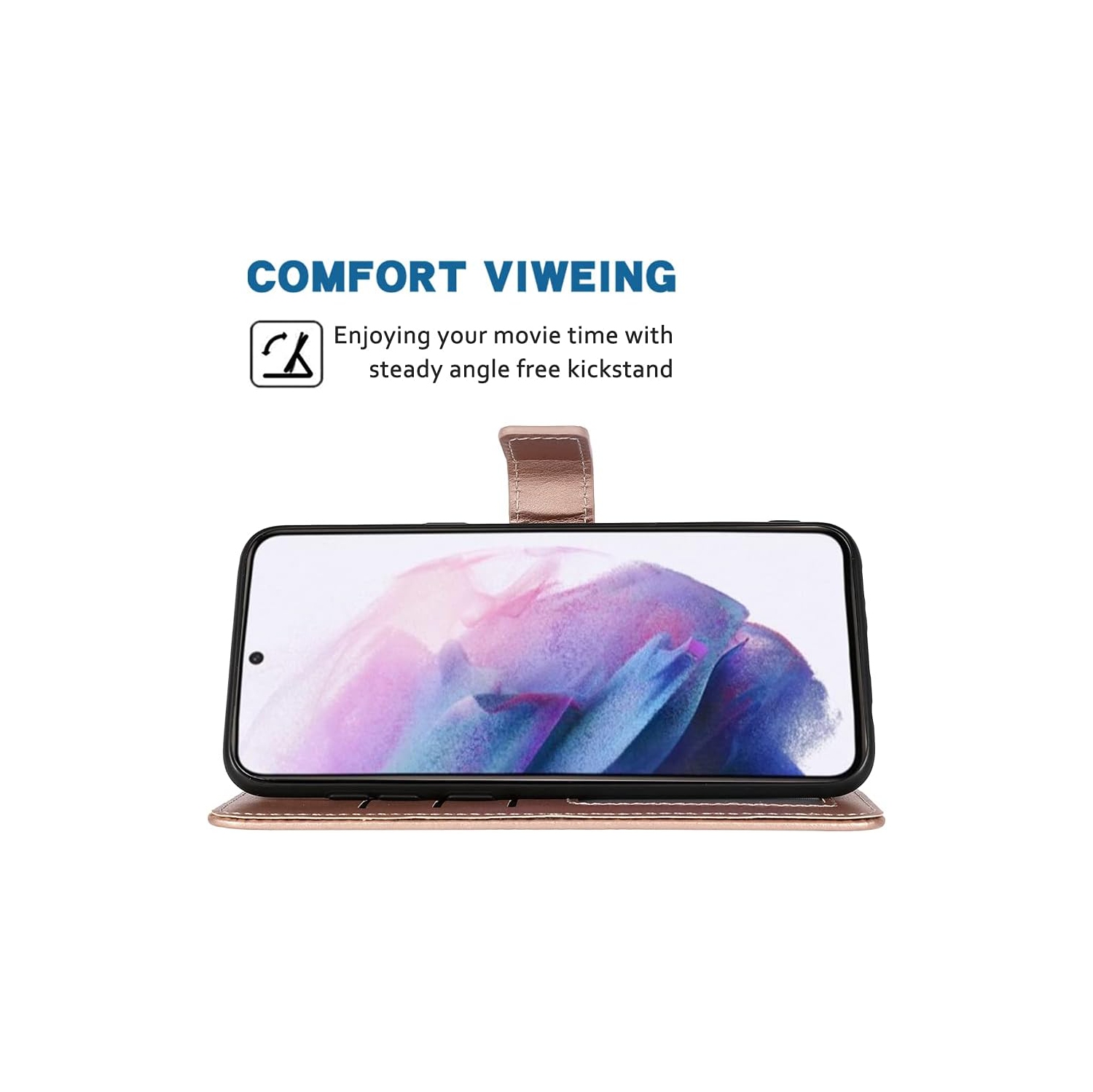 Compatible avec l'étui-portefeuille pour Galaxy S23 plus 5G de Samsung avec dragonne et porte-carte à rabat en cuir