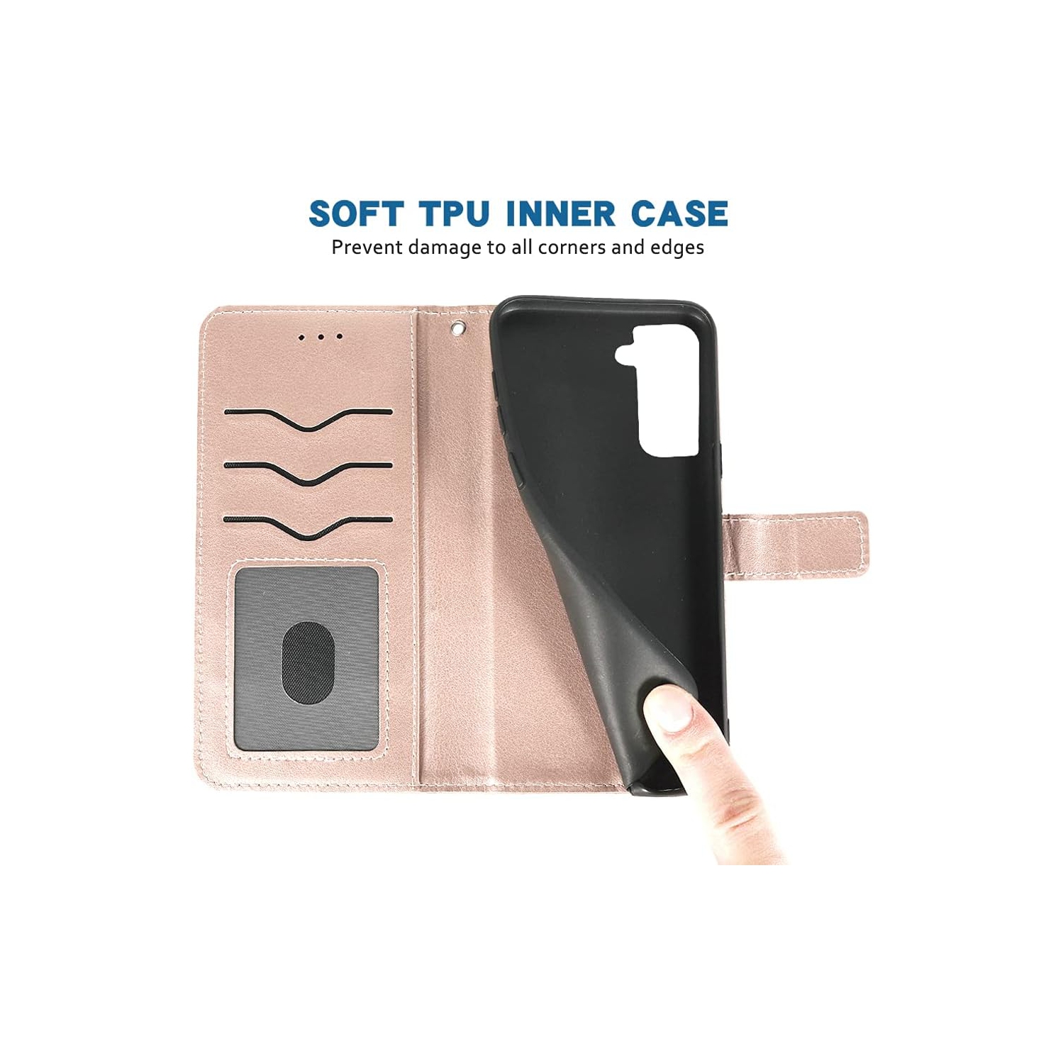 Compatible avec l'étui-portefeuille pour Galaxy S23 plus 5G de Samsung avec dragonne et porte-carte à rabat en cuir