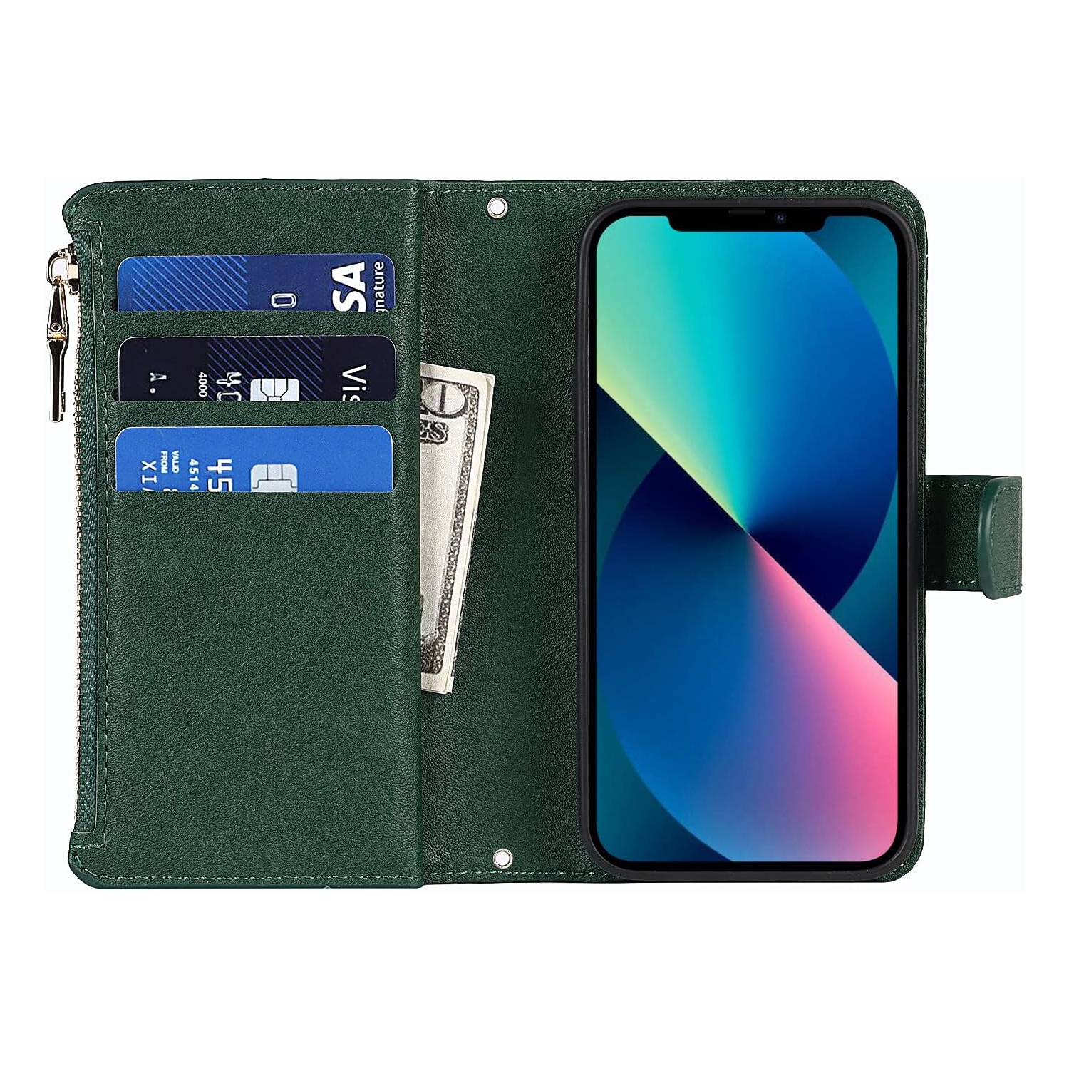 etui Coque iPhone 13 Mini Case,iPhone 13 Mini Wallet Case,iPhone 13 Mini Crossbody Phone Case with Strap,Leather