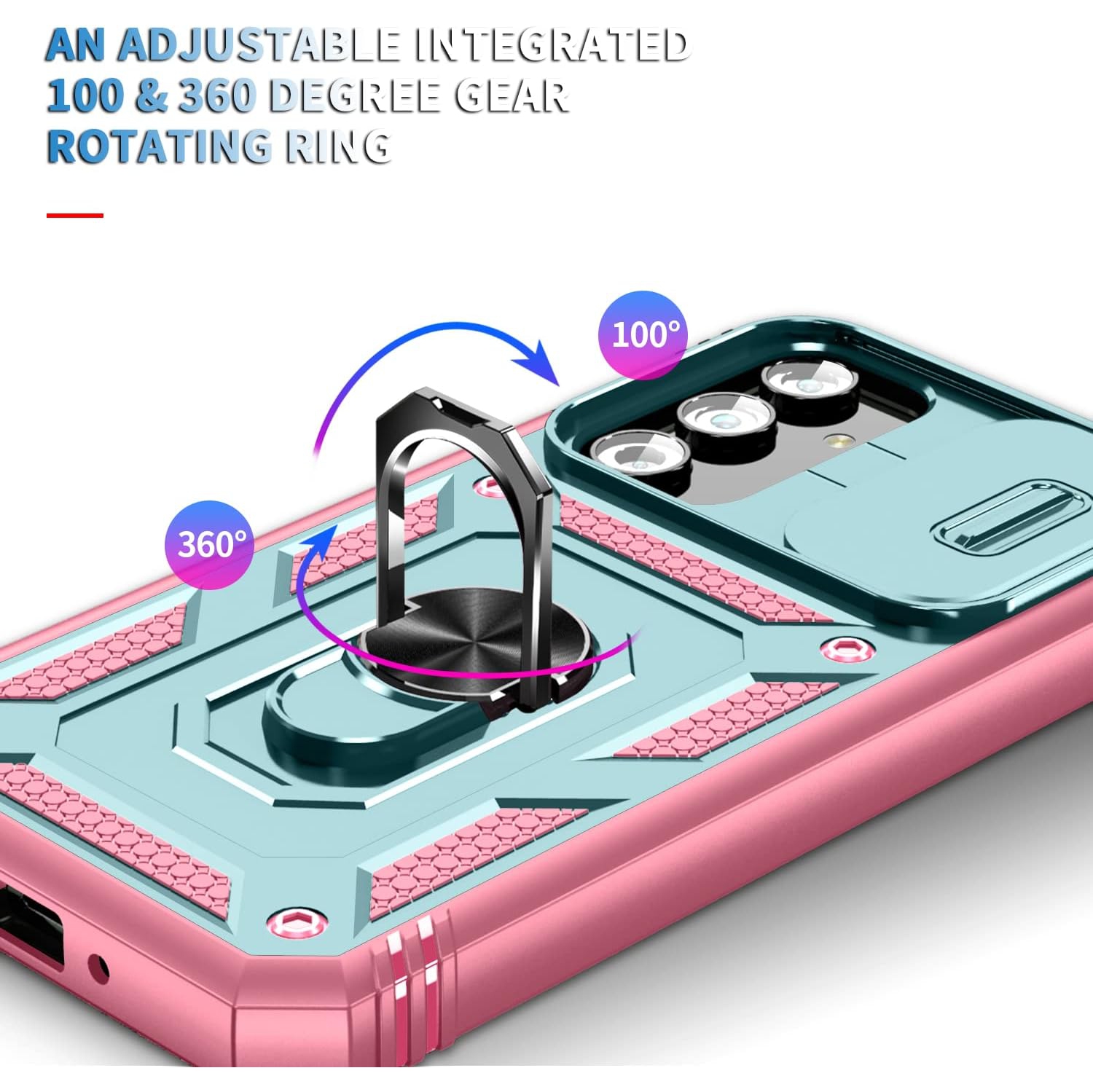 Case for Galaxy A54 5G,Silicone Heavy-Duty Tough Rugged Lightweight Shockproof with Bracket Bumper Cover Case