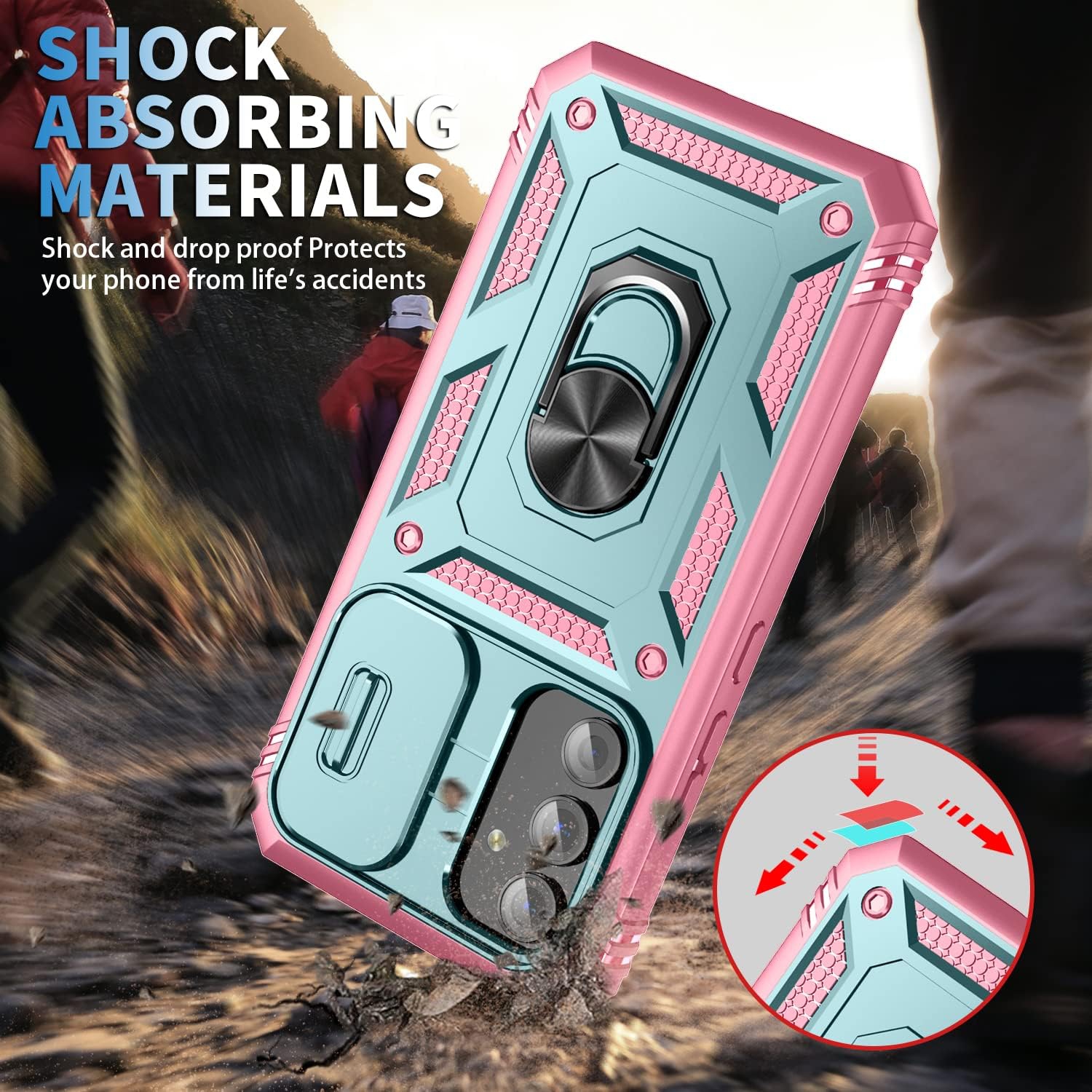 Case for Galaxy A54 5G,Silicone Heavy-Duty Tough Rugged Lightweight Shockproof with Bracket Bumper Cover Case