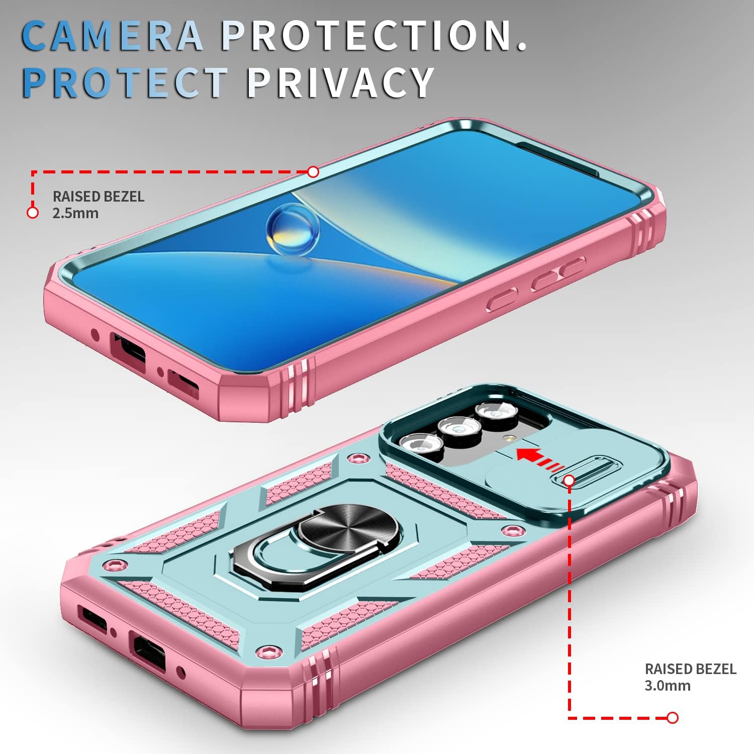 Case for Galaxy A54 5G,Silicone Heavy-Duty Tough Rugged Lightweight Shockproof with Bracket Bumper Cover Case
