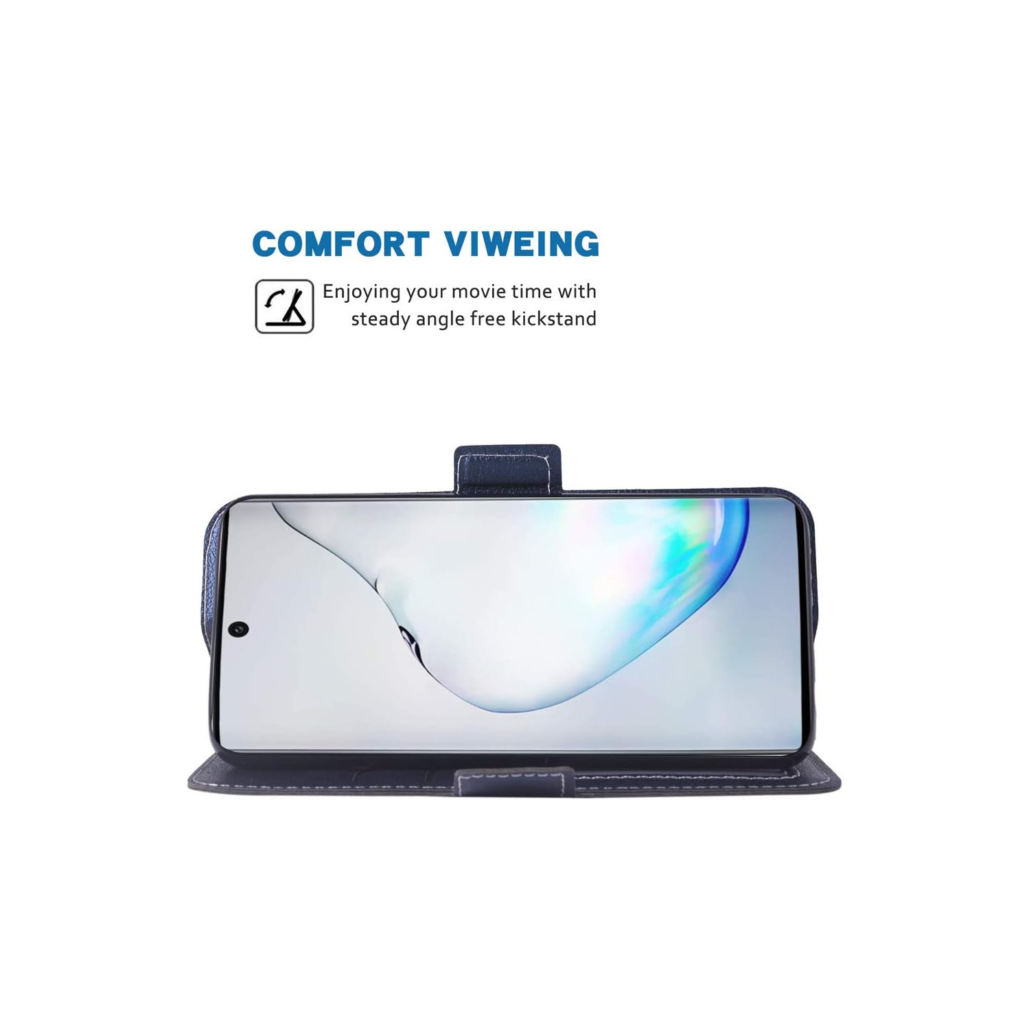 Compatible avec le Galaxy Note 10 plus de Samsung Glaxay Note10+ 5G Étui portefeuille dragonne avec dragonne et porte-rabat en cuir