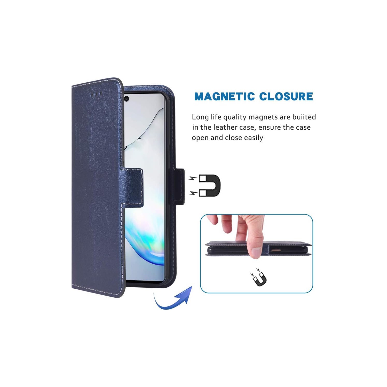 Compatible avec le Galaxy Note 10 plus de Samsung Glaxay Note10+ 5G Étui portefeuille dragonne avec dragonne et porte-rabat en cuir