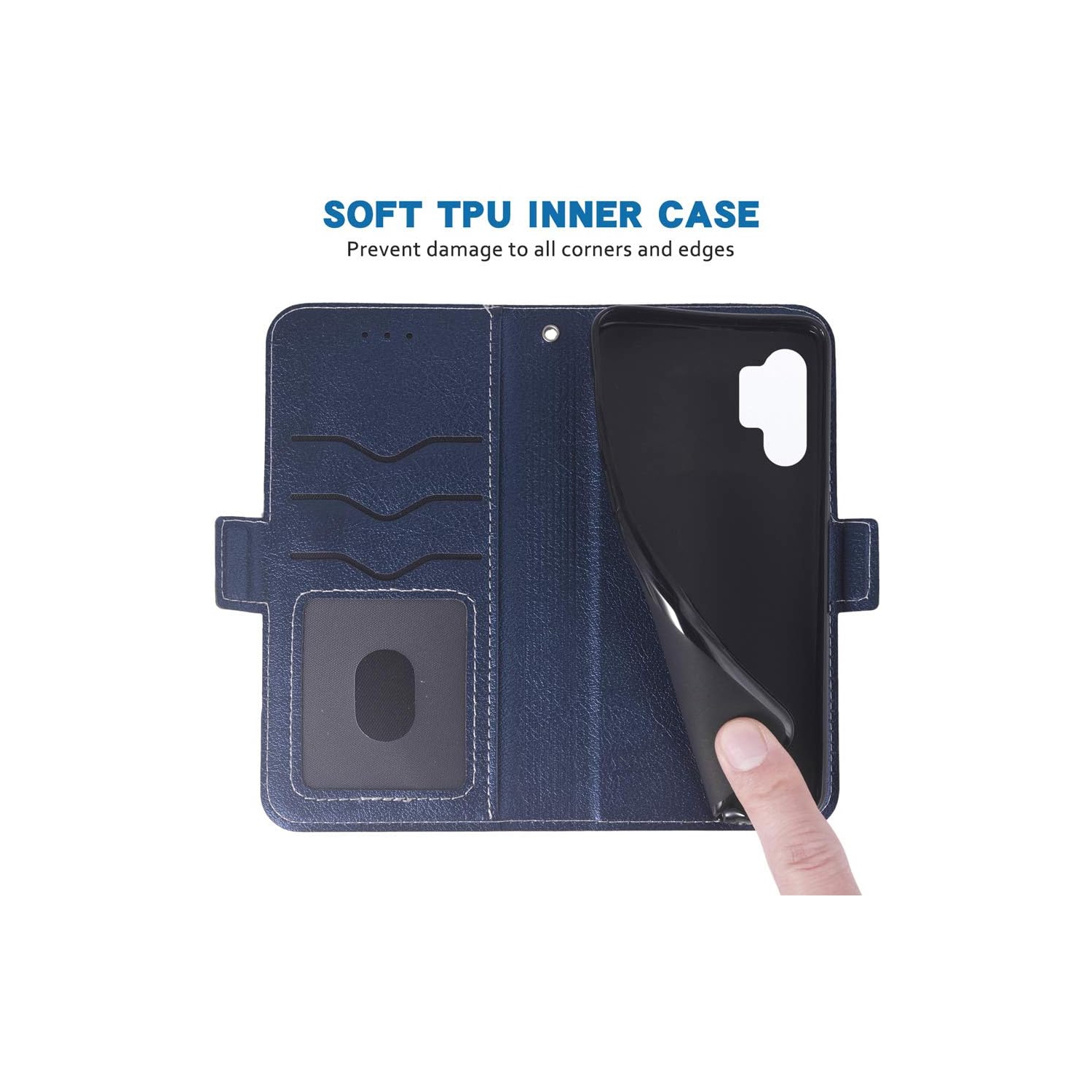 Compatible avec le Galaxy Note 10 plus de Samsung Glaxay Note10+ 5G Étui portefeuille dragonne avec dragonne et porte-rabat en cuir