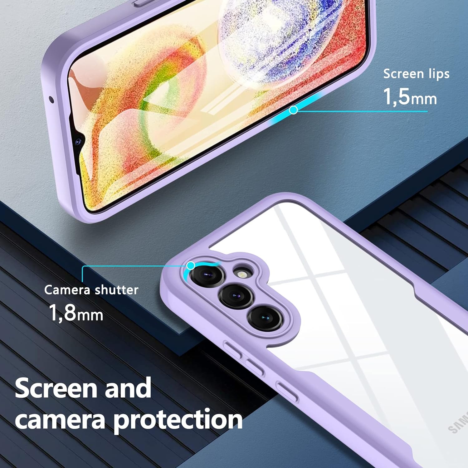 Pour étui antichoc intégral pour Galaxy A54 5G de 6,4 po de Samsung avec écran antirayure intégré