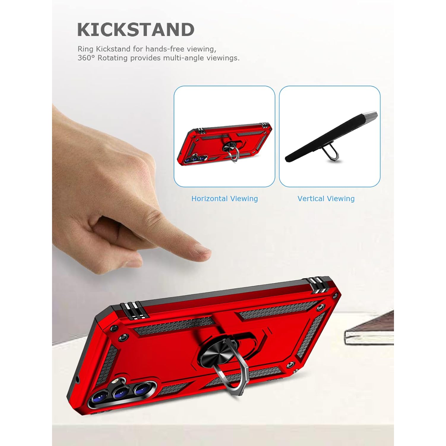 Ring Kickstand Phone Case for Galaxy A14 5G,Heavy Duty Dual Layer Drop Protection Case for Samsung Galaxy