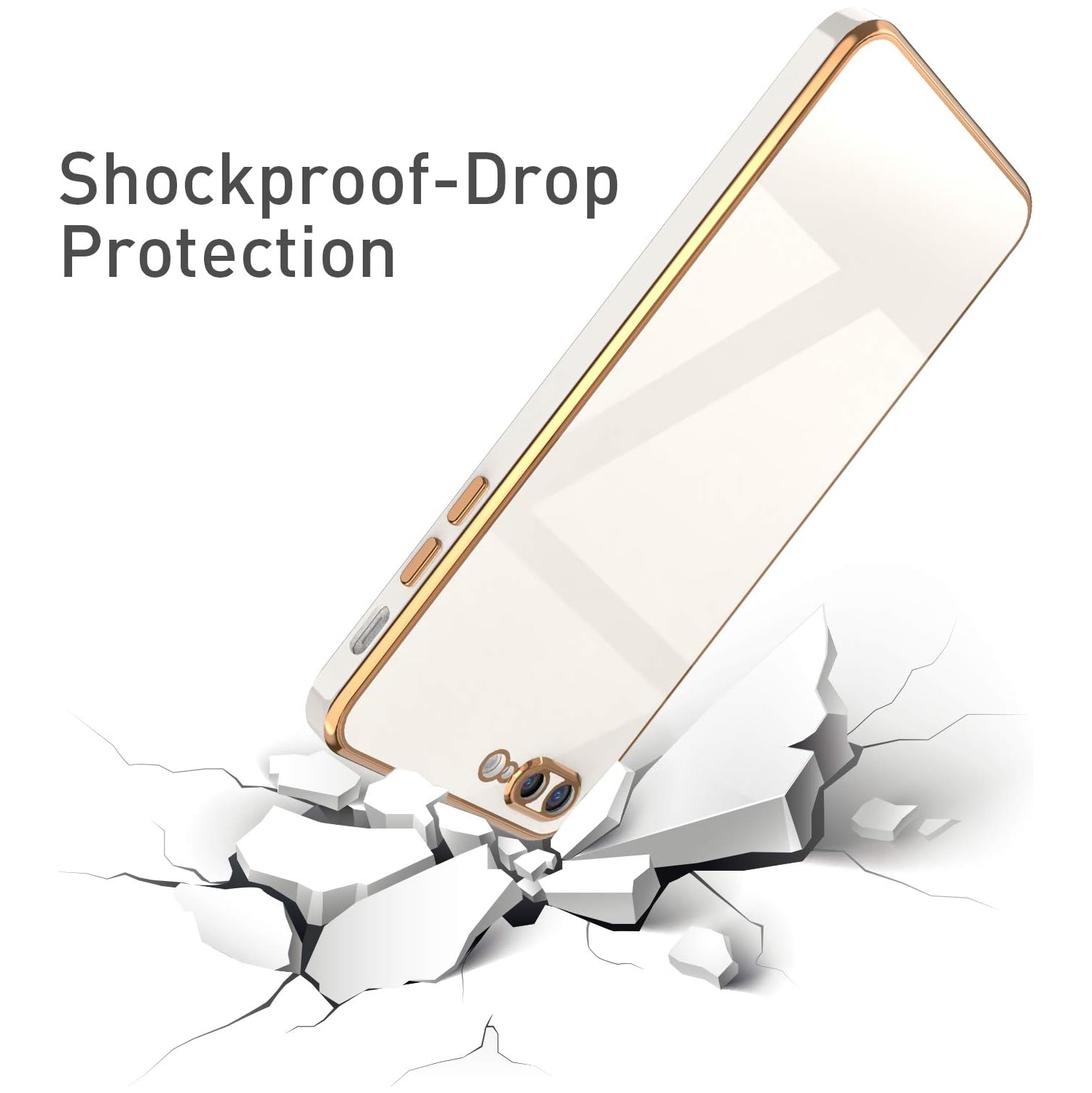 Étui pour iPhone7 plus iPhone8 plus, étui mince en silicone souple, résistant aux chocs électroplaqués à bord droit