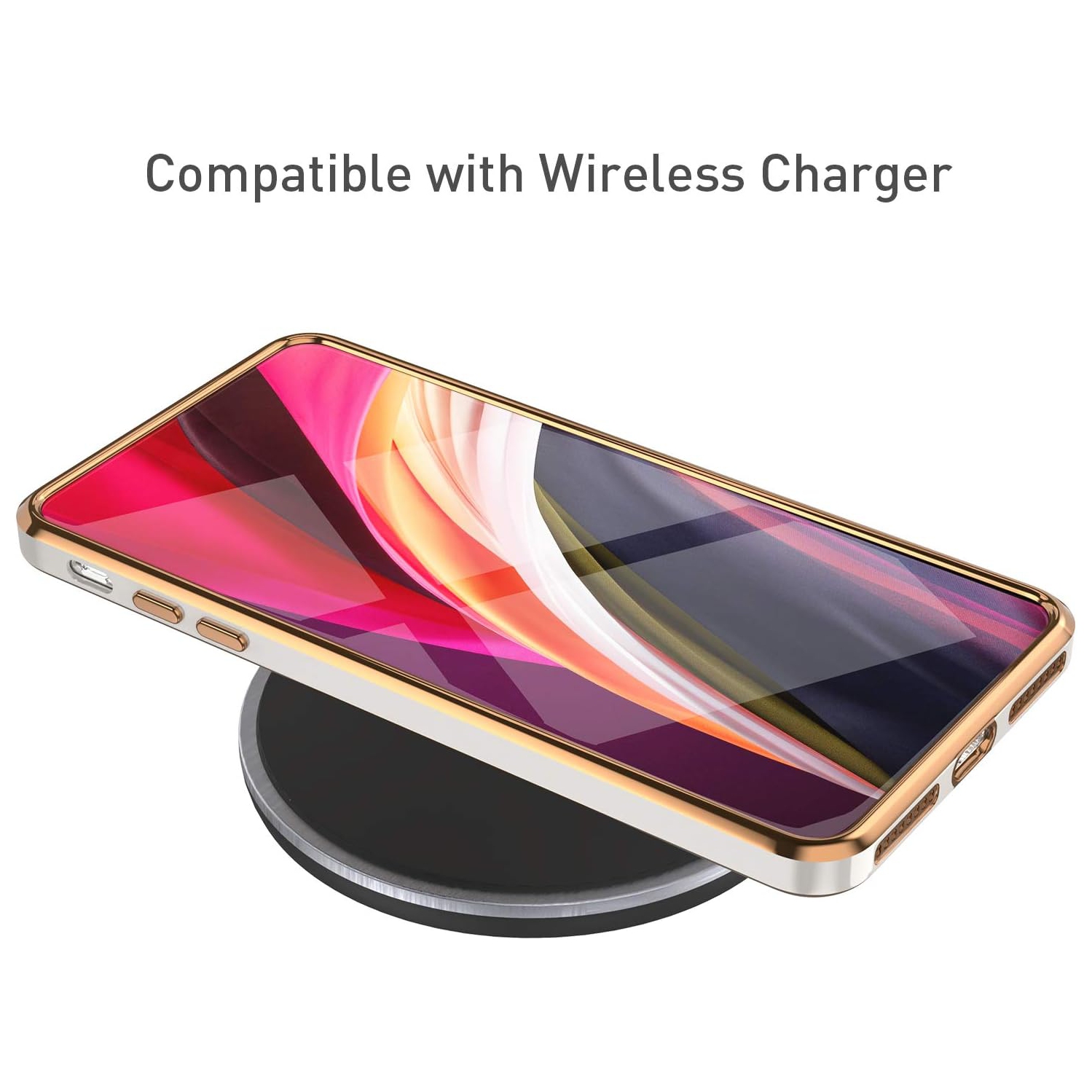 Étui pour iPhone7 plus iPhone8 plus, étui mince en silicone souple, résistant aux chocs électroplaqués à bord droit