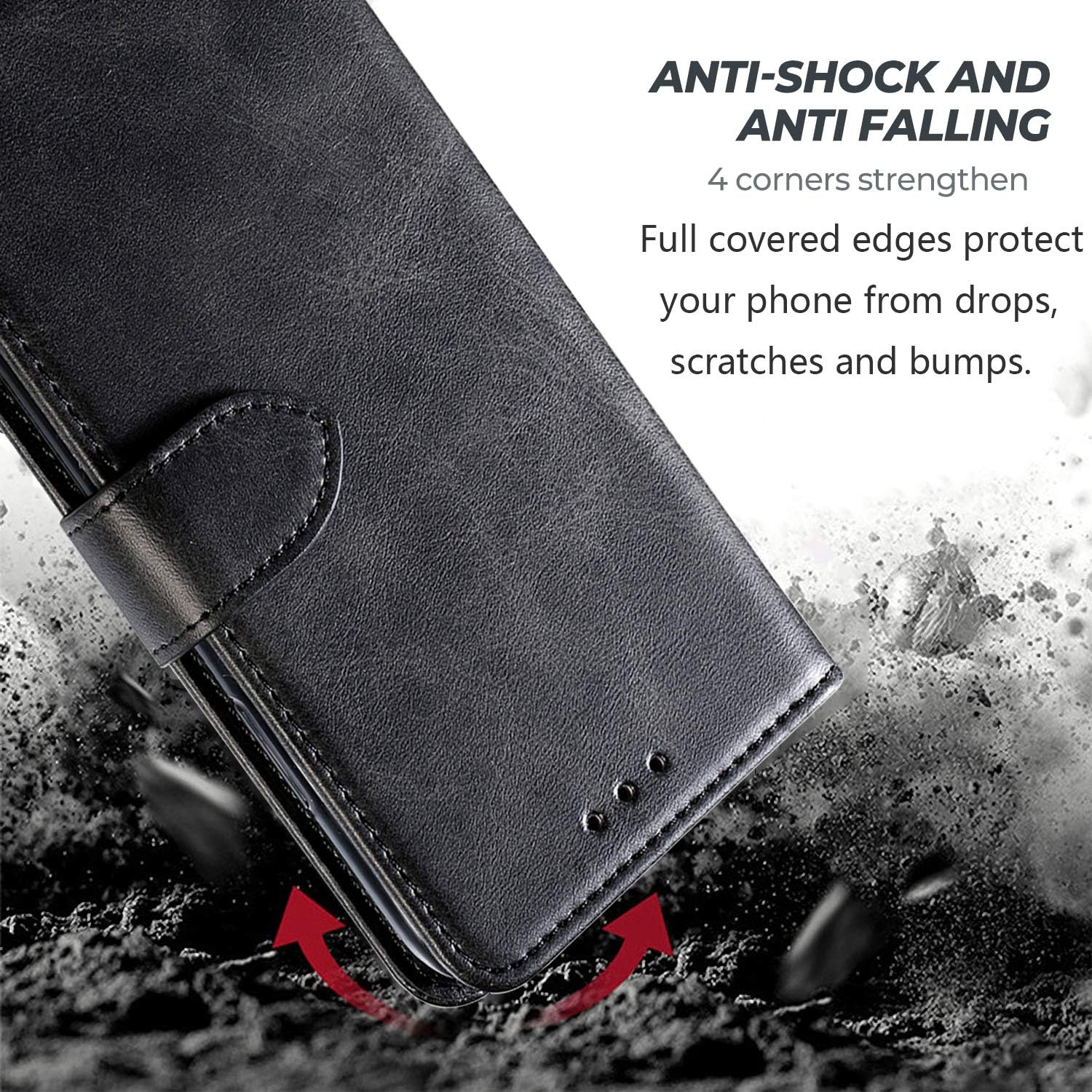 DMDMBATH iPhone XR Case Wallet Shockproof Flip Flap Foldable Magnetic Clasp Protective Cover case with Cash Credit Card