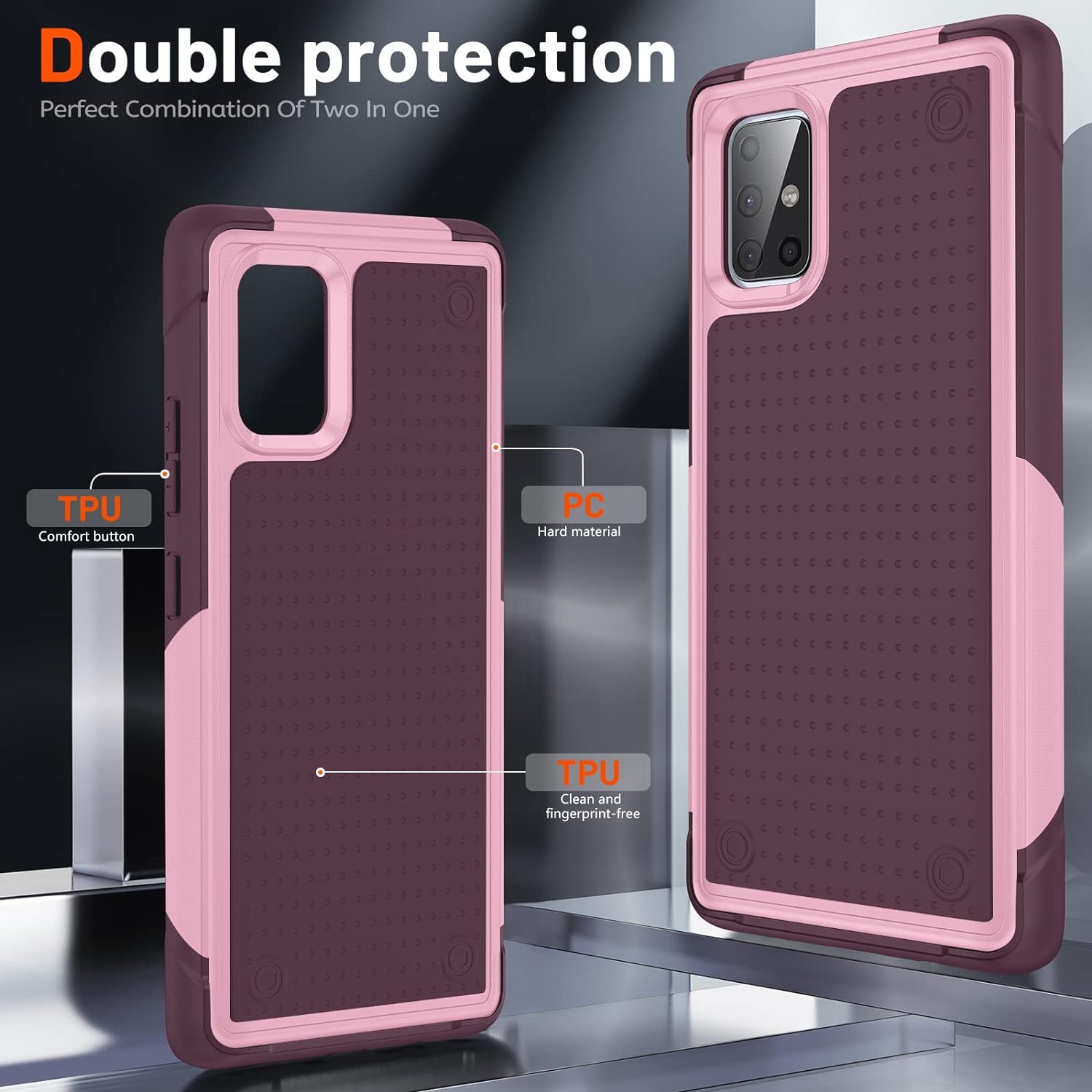 for Galaxy A71 5G Case, Samsung A71 5G Case with [2 Pack] Tempered Glass Screen Protector Stylish Colorful Women