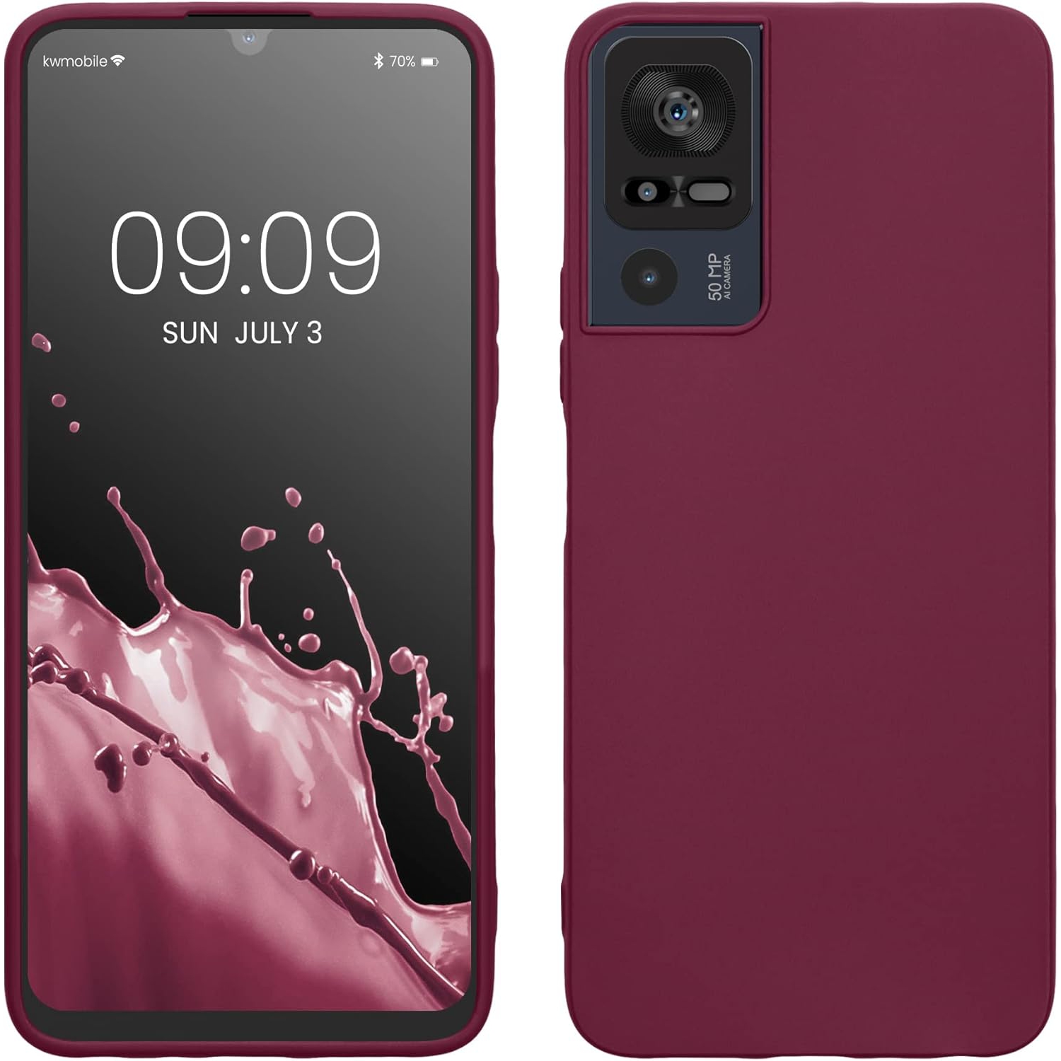 Case Compatible with TCL 40 SE Case - Soft Slim Protective TPU Silicone Cover - Bordeaux Violet
