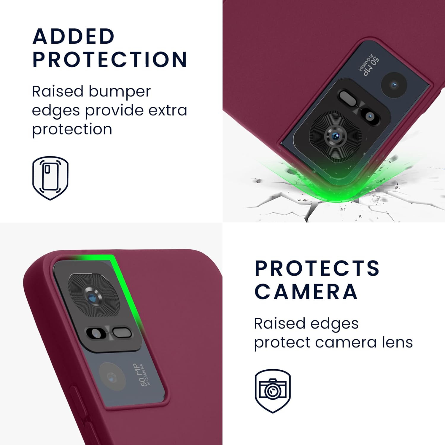 Case Compatible with TCL 40 SE Case - Soft Slim Protective TPU Silicone Cover - Bordeaux Violet