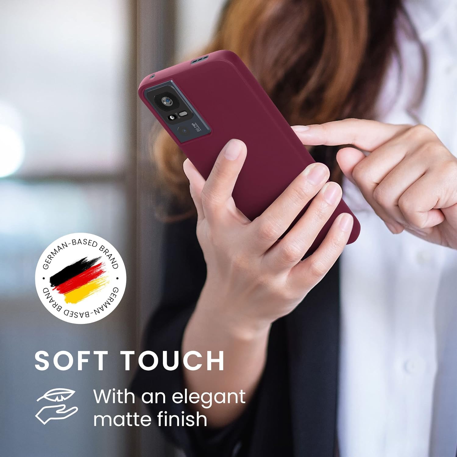 Case Compatible with TCL 40 SE Case - Soft Slim Protective TPU Silicone Cover - Bordeaux Violet