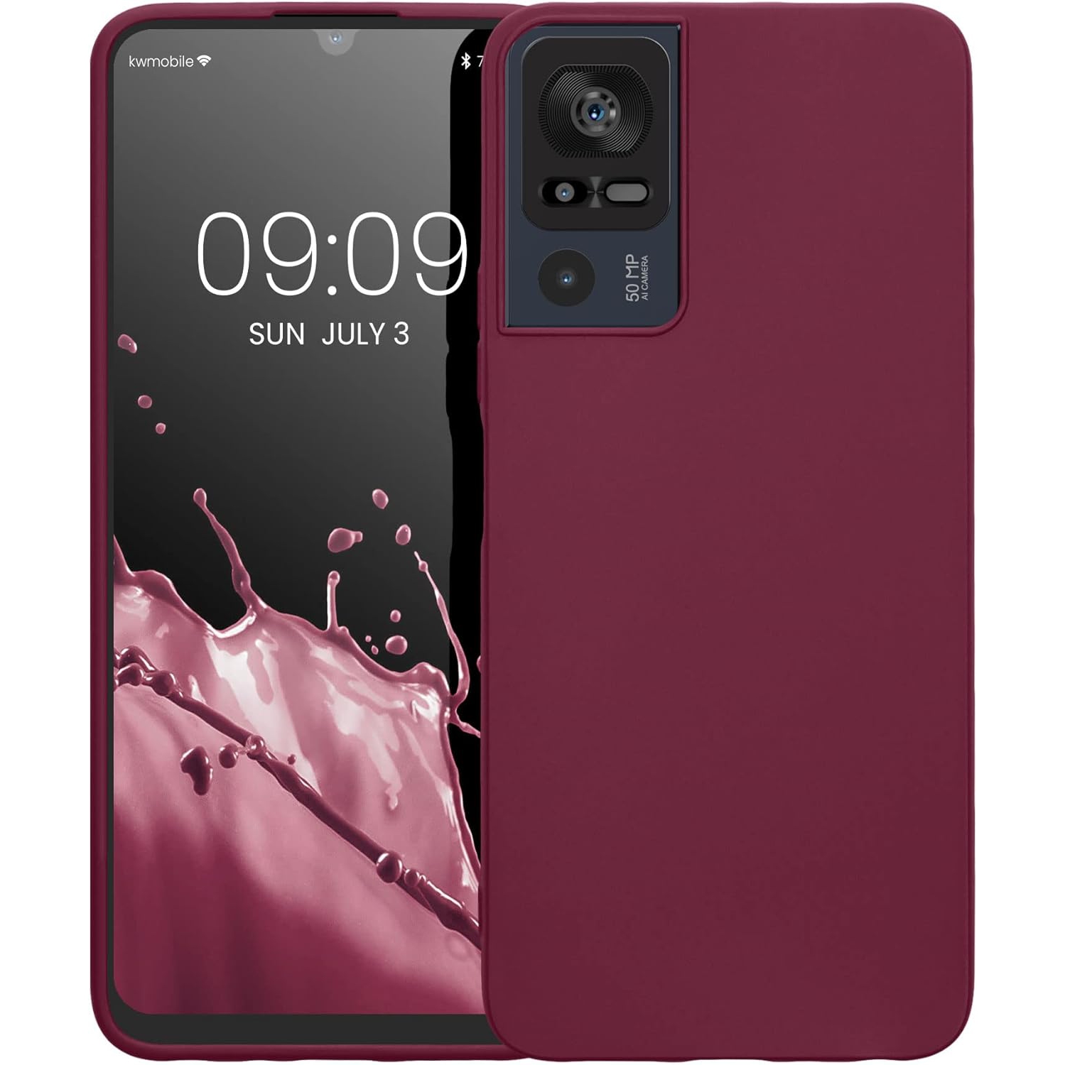Case Compatible with TCL 40 SE Case - Soft Slim Protective TPU Silicone Cover - Bordeaux Violet