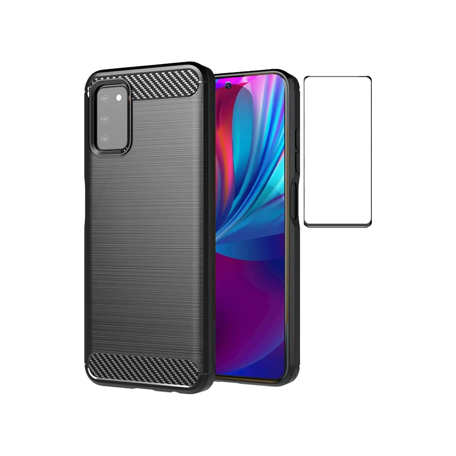 for Samsung A03s case with Screen Protector,Galaxy a03s Phone case,Soft TPU Military Grade Heavy Duty case Shockproof