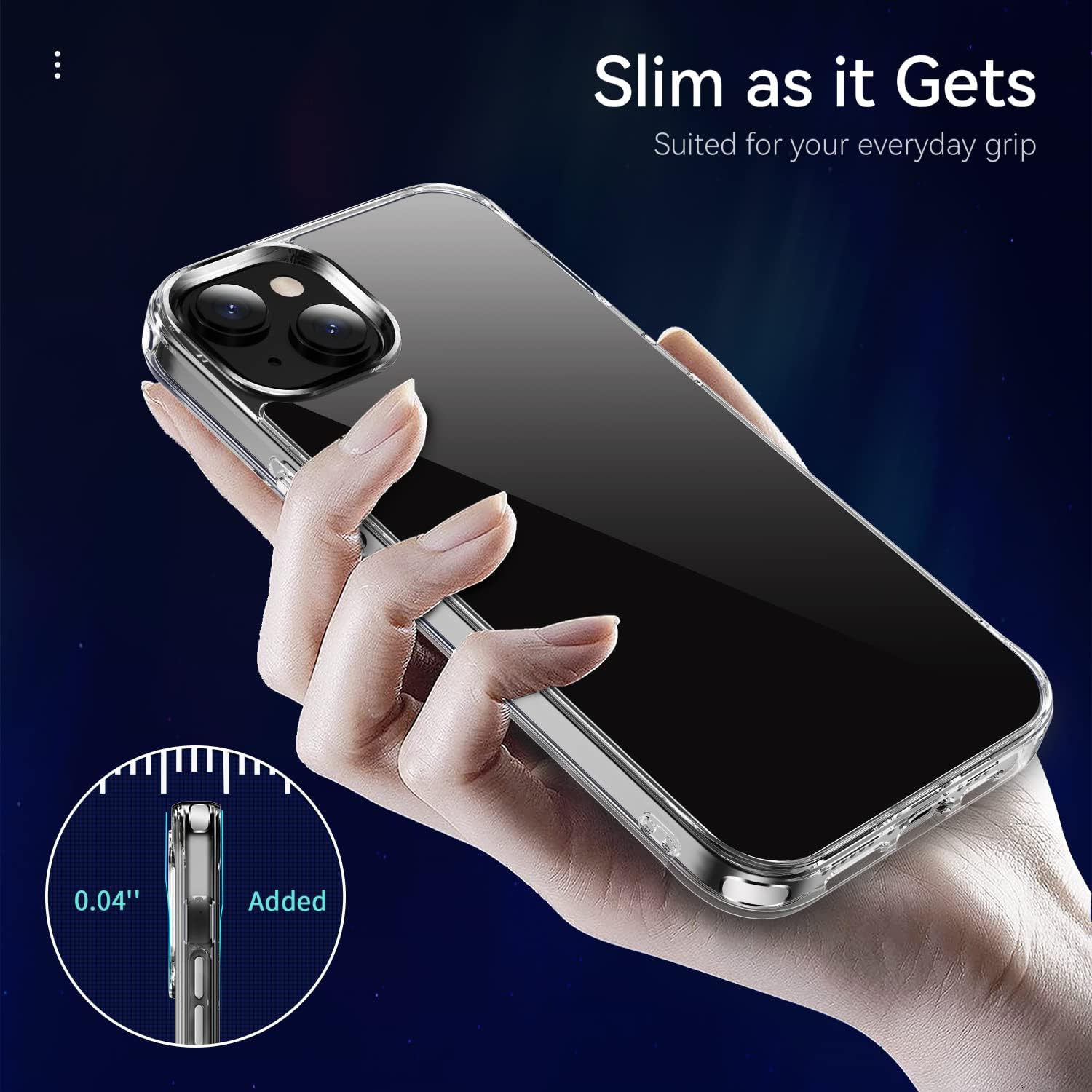 Transparent Diamond Clear Phone Case Compatible with iPhone 14 Plus 6.7-inch Lightweight Anti-Yellowing