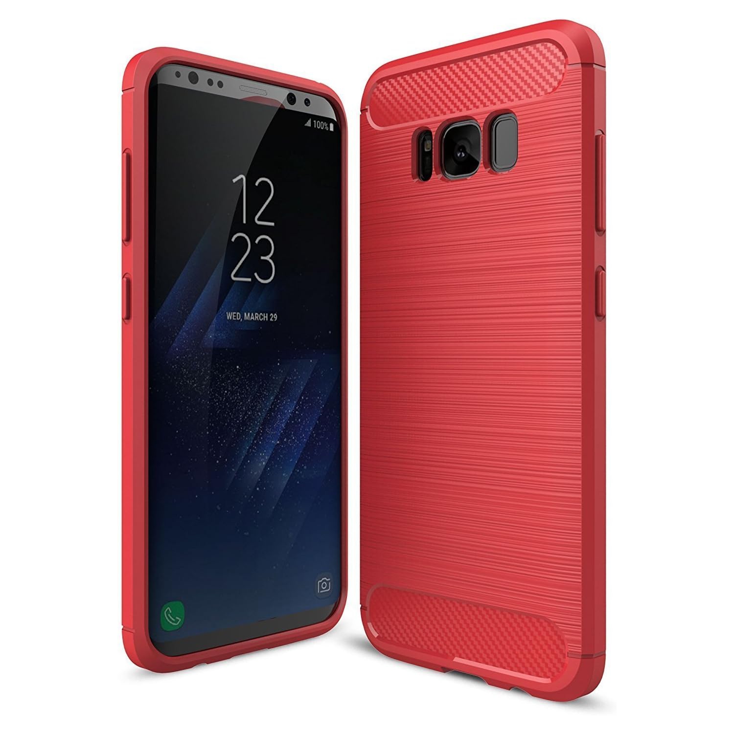 [Carbon Fiber] Case for Samsung Galaxy S8 Plus, Durable [Shock Absorption] Slim TPU Matte Lightweight Bumper