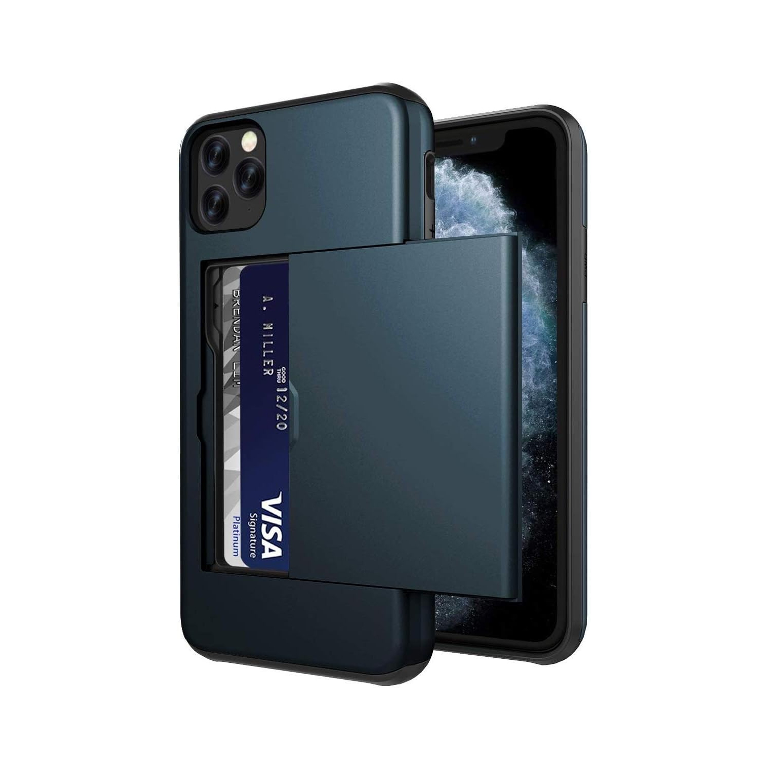 [Wallet Armor] Case for iPhone 11 Pro Max, Shockproof Impact Resistant [Credit Card Holder] Protective Heavy