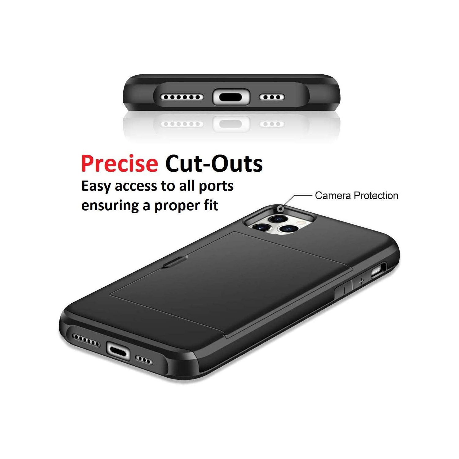 [Wallet Armor] Case for iPhone 11 Pro Max, Shockproof Impact Resistant [Credit Card Holder] Protective Heavy