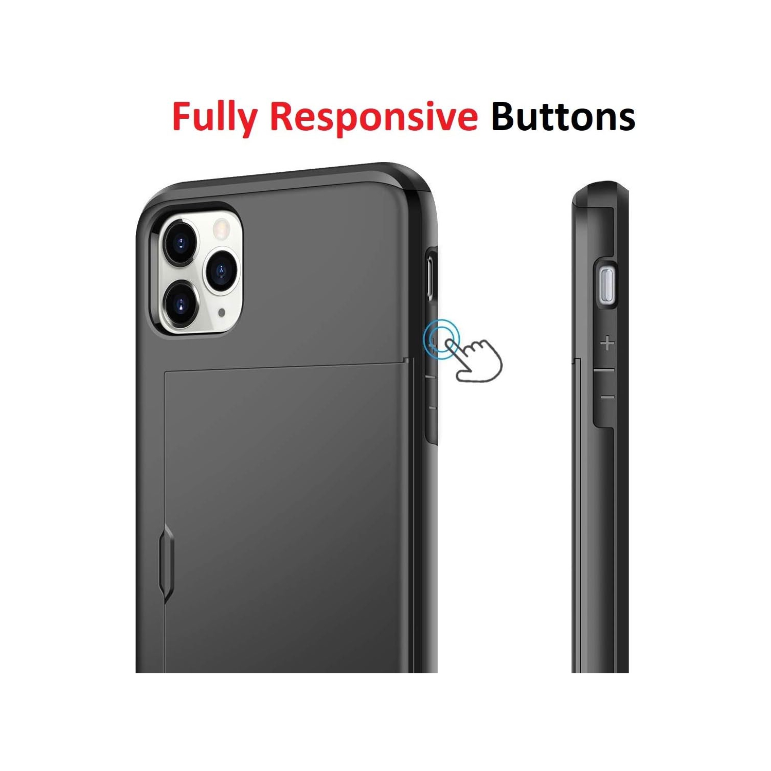 [Wallet Armor] Case for iPhone 11 Pro Max, Shockproof Impact Resistant [Credit Card Holder] Protective Heavy