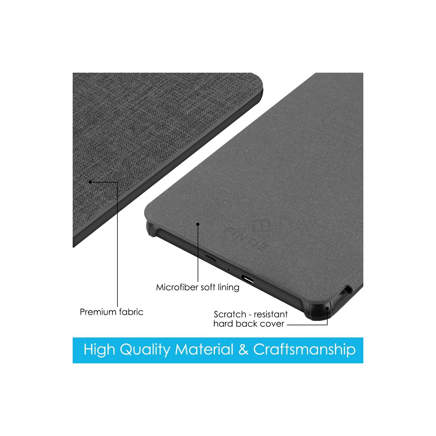 Étui SlimShell pour Kindle Paperwhite - Étui en cuir de polyuréthane léger de qualité supérieure