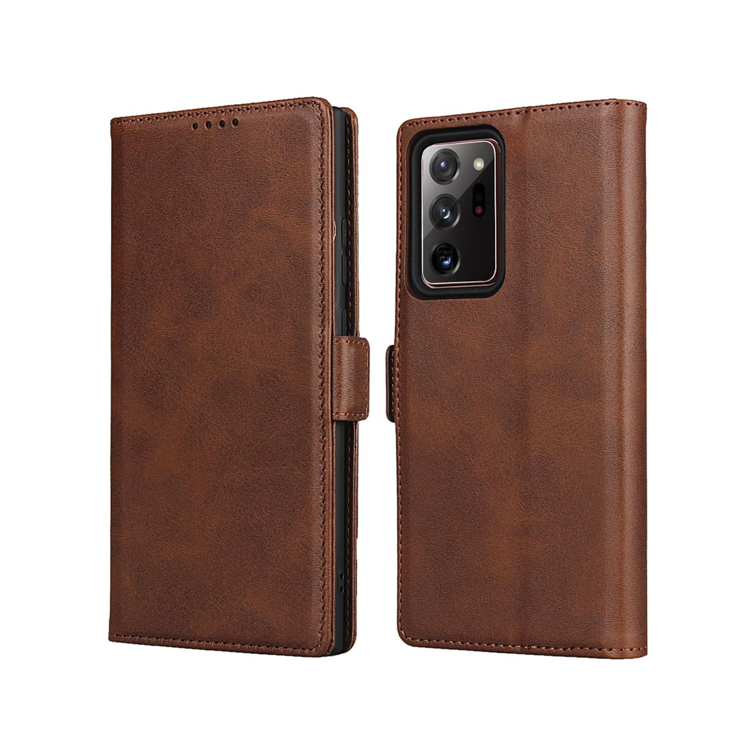 Pour étui-portefeuille Ultra pour Galaxy Note 20 de Samsung, béquille magnétique en polyuréthane de qualité supérieure avec fentes pour cartes