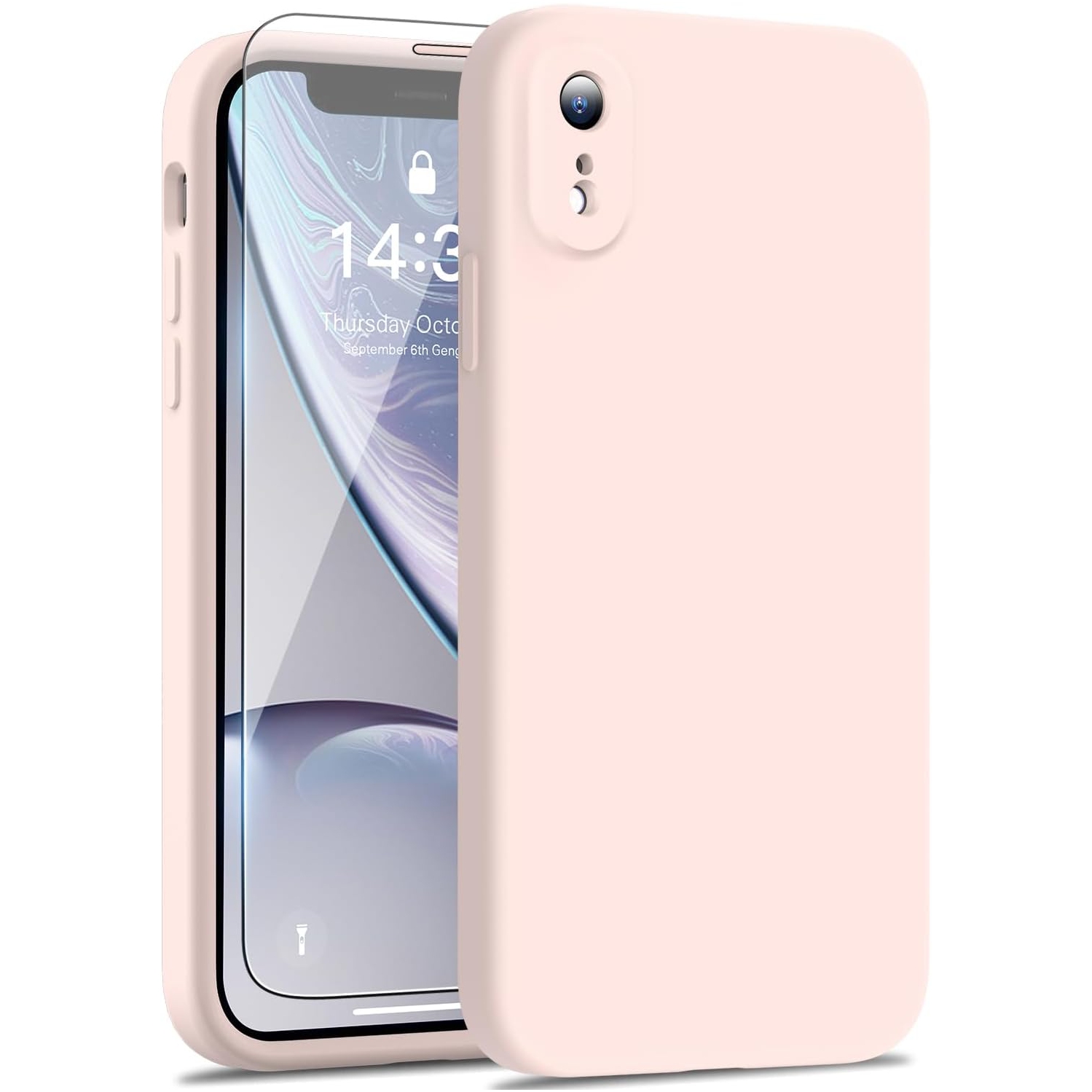 Designed for iPhone XR Case with Screen Protector - Enhanced Camera Cover - Soft Microfiber Lining - Liquid