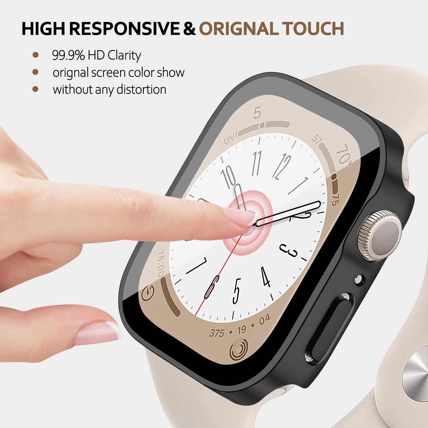 Pour Apple Watch 40&nbsp;mm, boîtier rigide avec protecteur d'écran en verre trempé, couvercle de montre pour Apple Watch SE 6 5 4