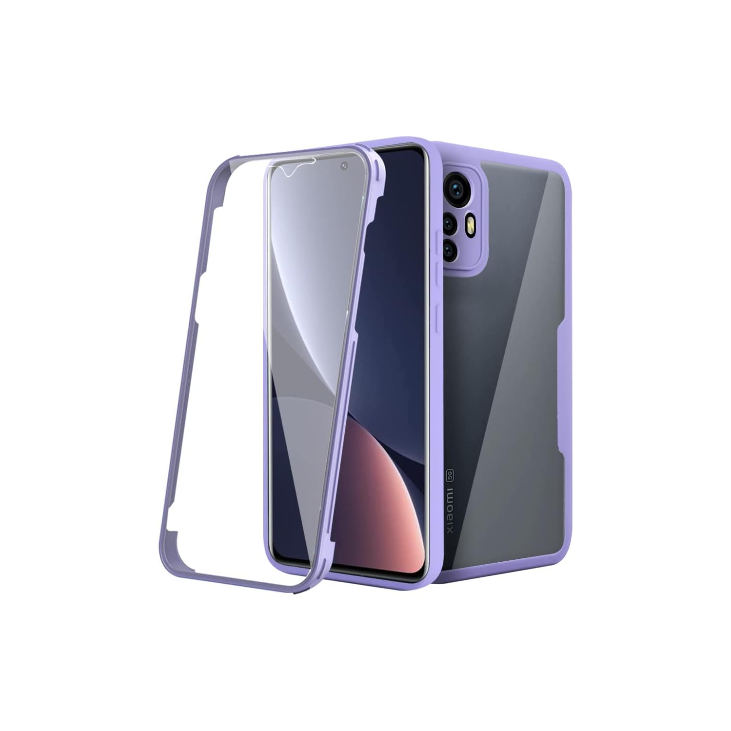Full Surround Clear Case for Xiaomi 12 Pro (No 12), TPU Full Body Protection Shockproof with Screen Protector