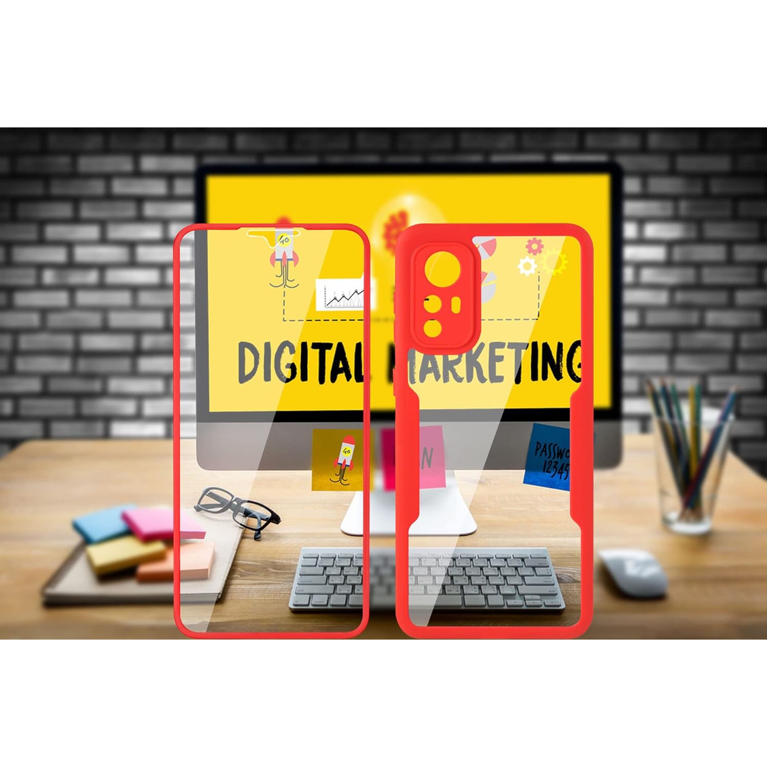 Full Surround Clear Case for Xiaomi 12 Pro, TPU Full Body Protection Shockproof with Screen Protector