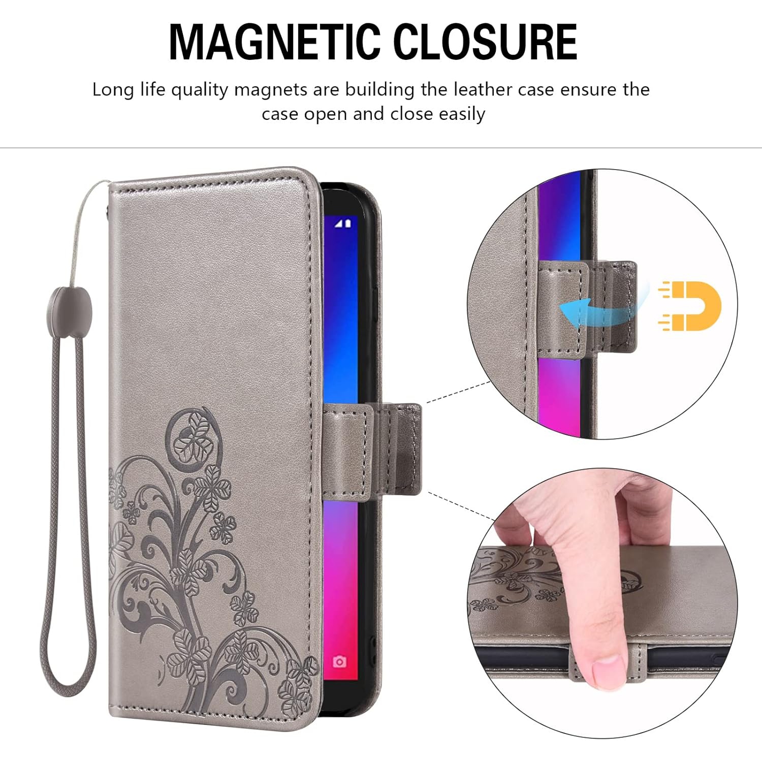 Compatible avec l'étui portefeuille Avid 579 Z5156CC de ZTE et les accessoires de sac à main à rabat avec protecteur d'écran en verre trempé