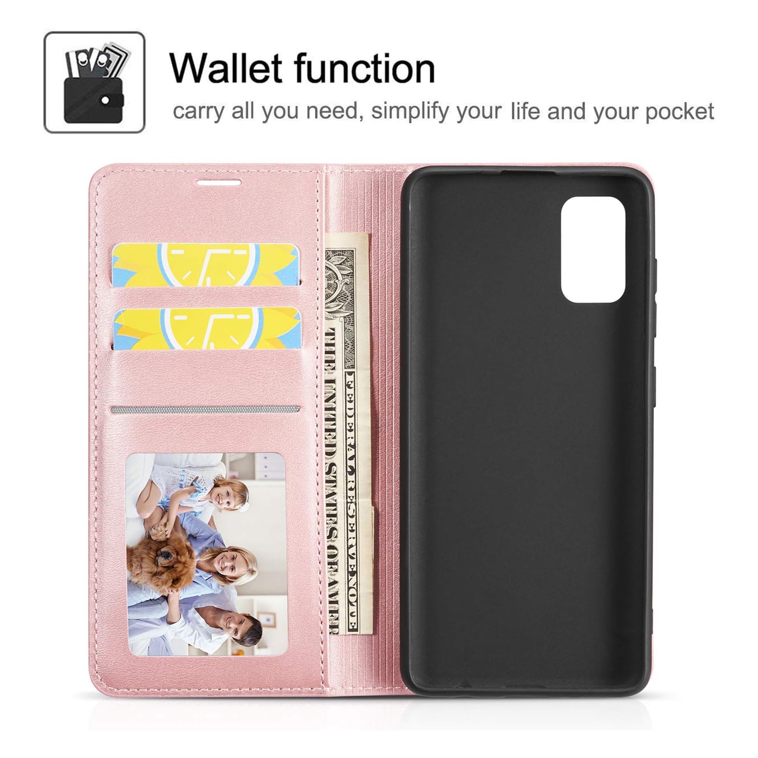 Étui pour Galaxy A51 de Samsung, étui en polyuréthane thermoplastique de qualité supérieure avec support pour carte béquille magnétique dissimulée