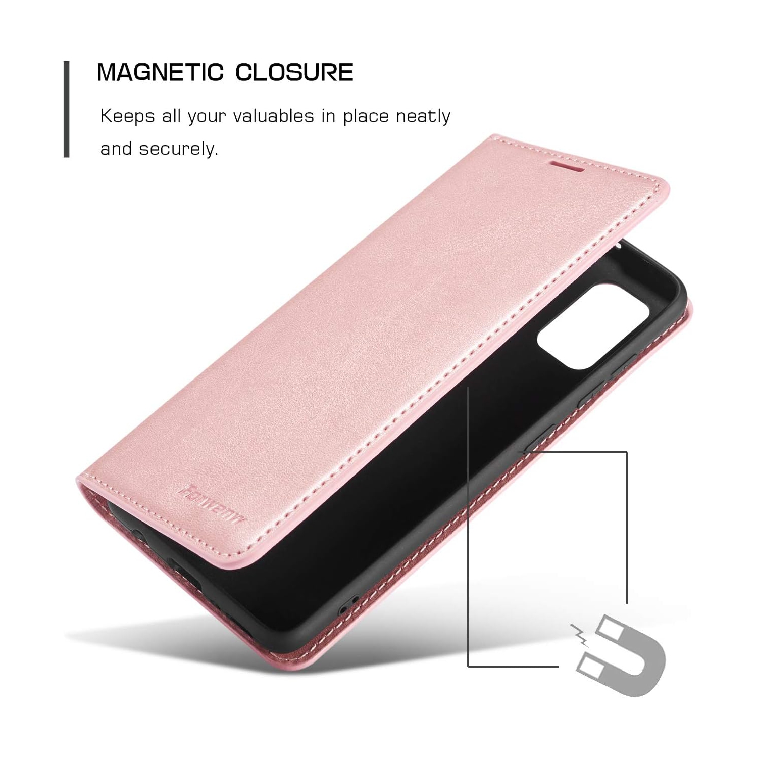 Étui pour Galaxy A51 de Samsung, étui en polyuréthane thermoplastique de qualité supérieure avec support pour carte béquille magnétique dissimulée