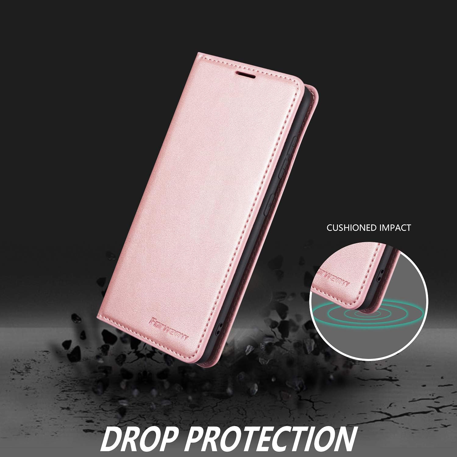 Étui pour Galaxy A51 de Samsung, étui en polyuréthane thermoplastique de qualité supérieure avec support pour carte béquille magnétique dissimulée