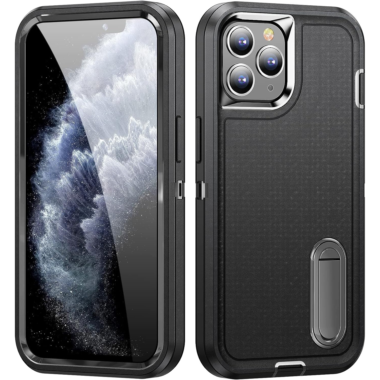 iPhone 11 Pro Max Case with Build-in Kickstand,Heavy Duty Protection Shockproof Anti-Scratch Rugged Slim Fit