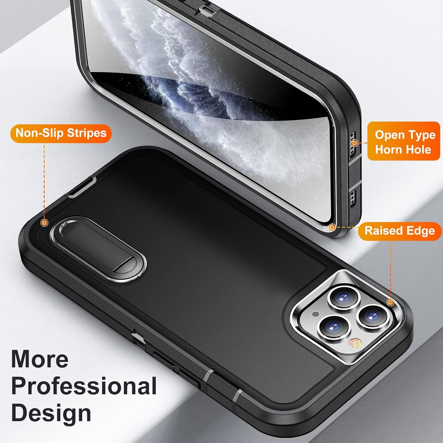iPhone 11 Pro Max Case with Build-in Kickstand,Heavy Duty Protection Shockproof Anti-Scratch Rugged Slim Fit