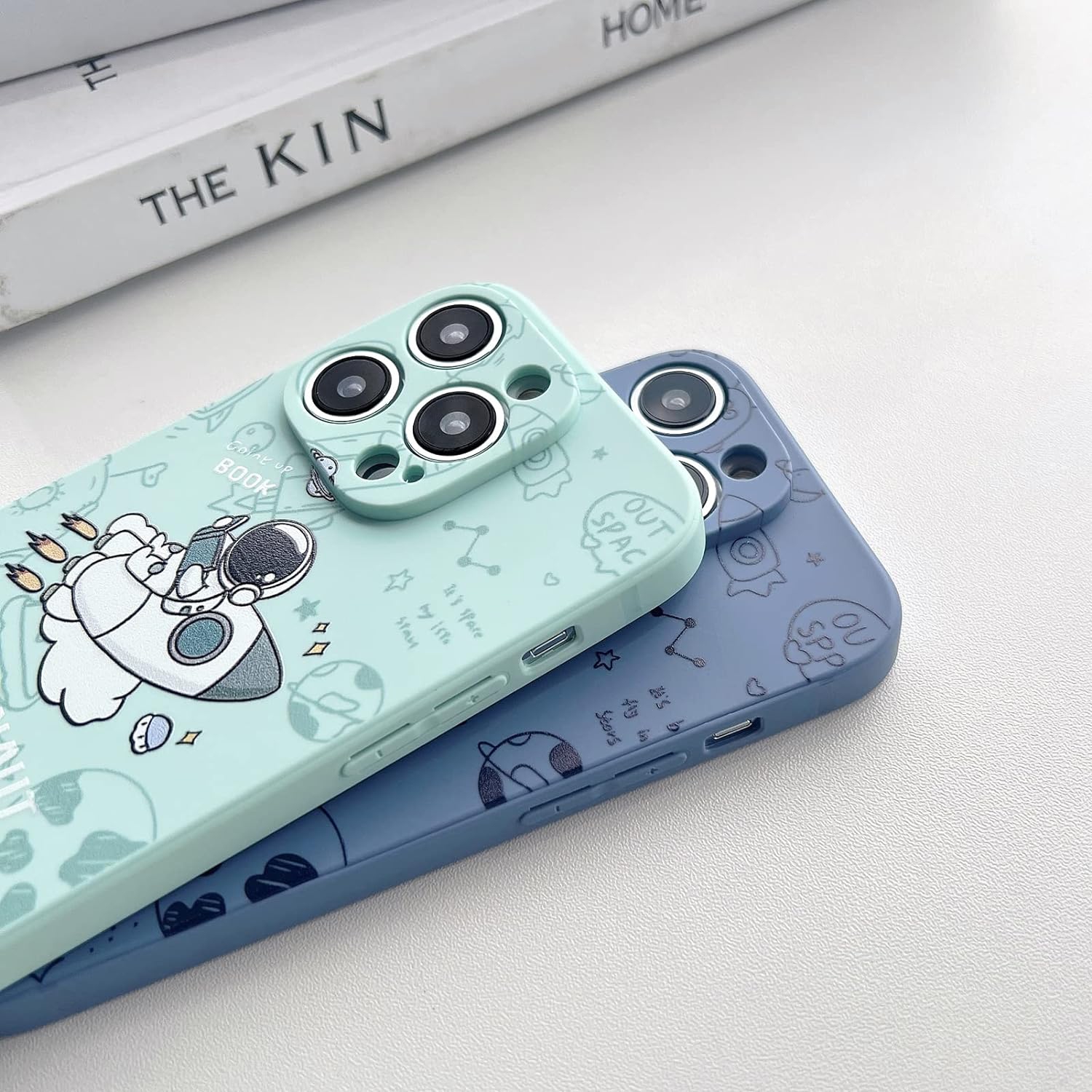 for iPhone 12 Pro Max Clear Cute Case, Cool Cartoon Astronaut Space Planet Moon Design Stylish TPU Bumper