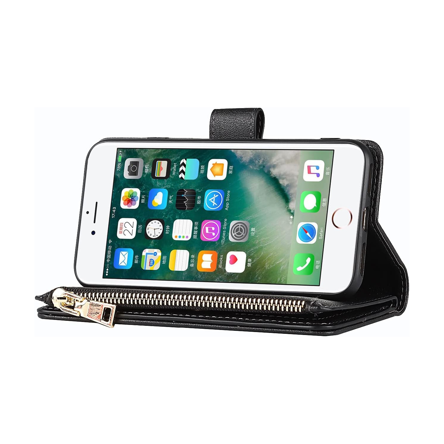 Etui – Étui portefeuille Coque iPhone 7 plus iPhone 8 plus, étui portefeuille iPhone 8 plus, étui pour iPhone 8 plus, iPhone 8 plus