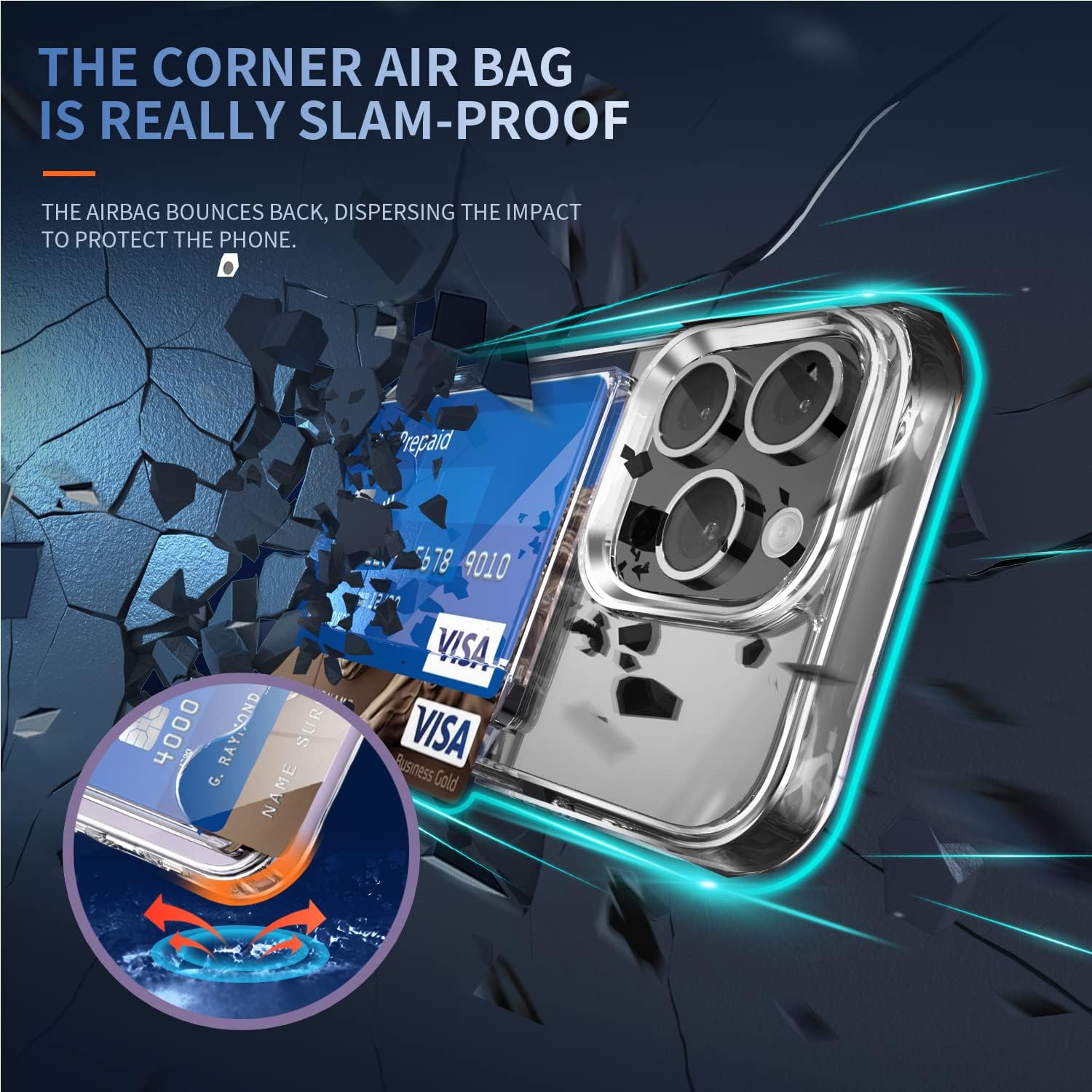 Wallet Case for iPhone 11 Pro 5.8 inch with Card Holder Slot Shockproof Protective Soft TPU+Hard PC Slim Clear Cover