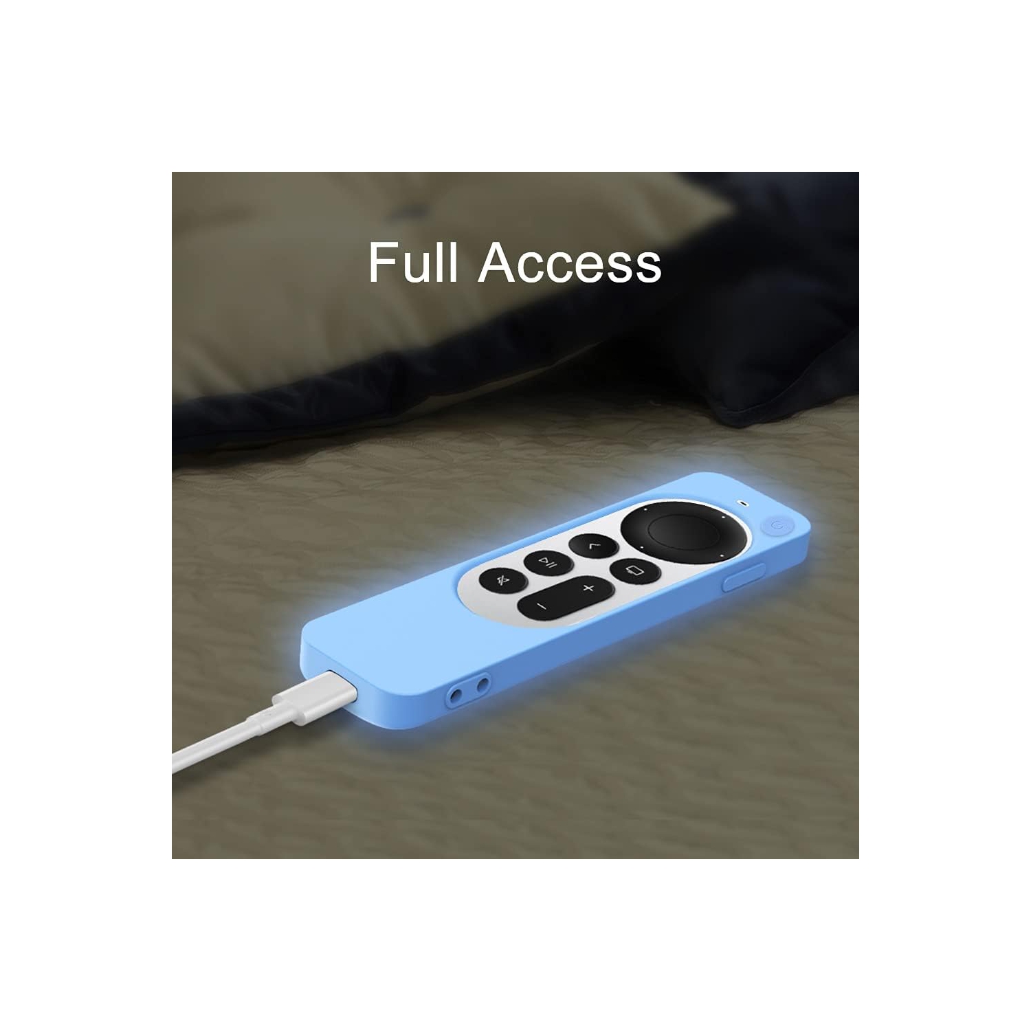 Cover Case Replacement for New Apple 4k TV Series 6 Generation 2021 Remote Control, Blue Siri 2nd Silicone Skin