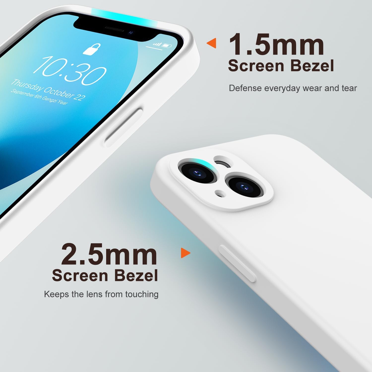 Étui en silicone avec protecteur d'écran pour iPhone 13 mini - [compatible avec MagSafe] - couvercle de caméra - ajustement mince