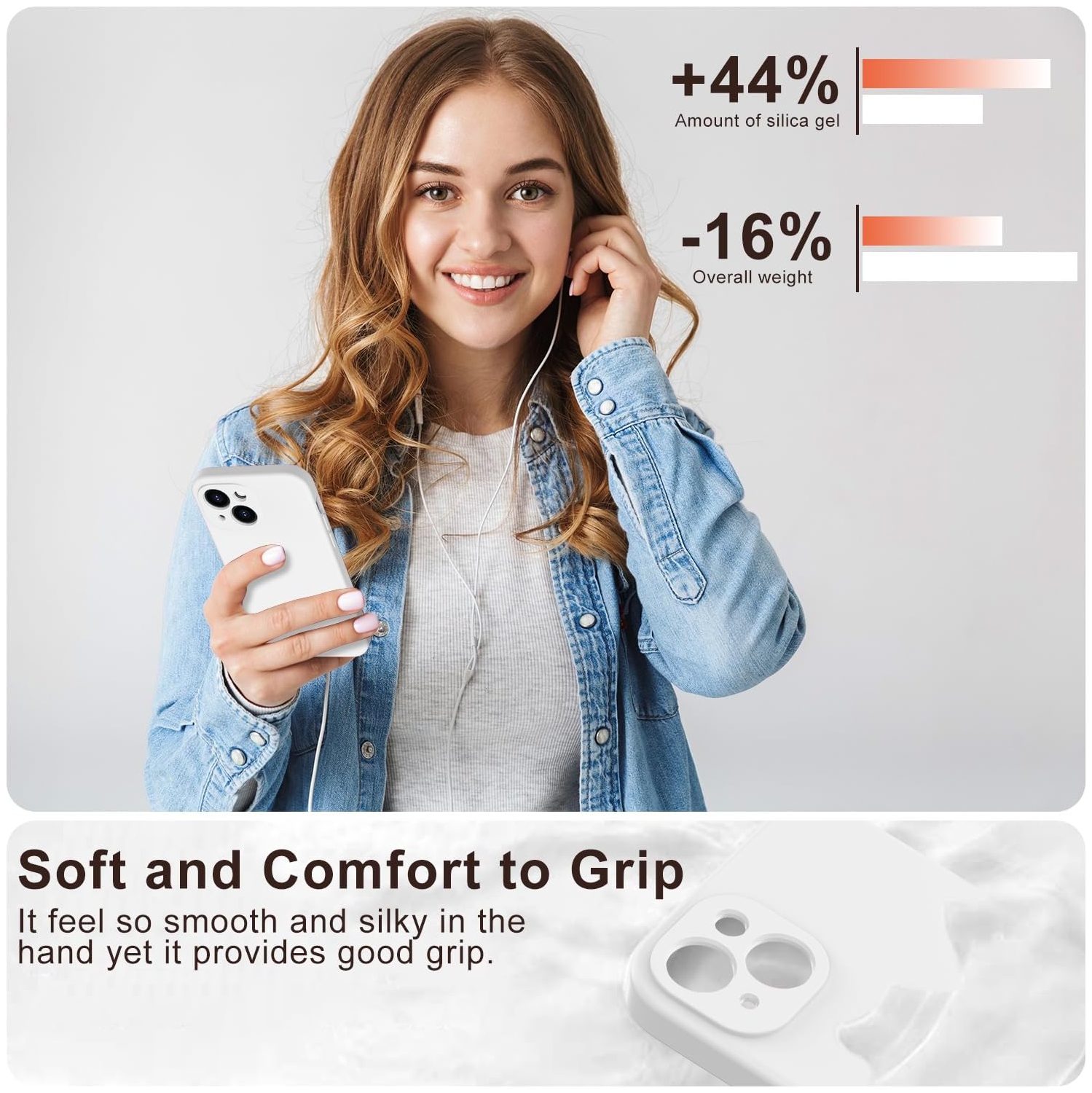 Étui en silicone avec protecteur d'écran pour iPhone 13 mini - [compatible avec MagSafe] - couvercle de caméra - ajustement mince