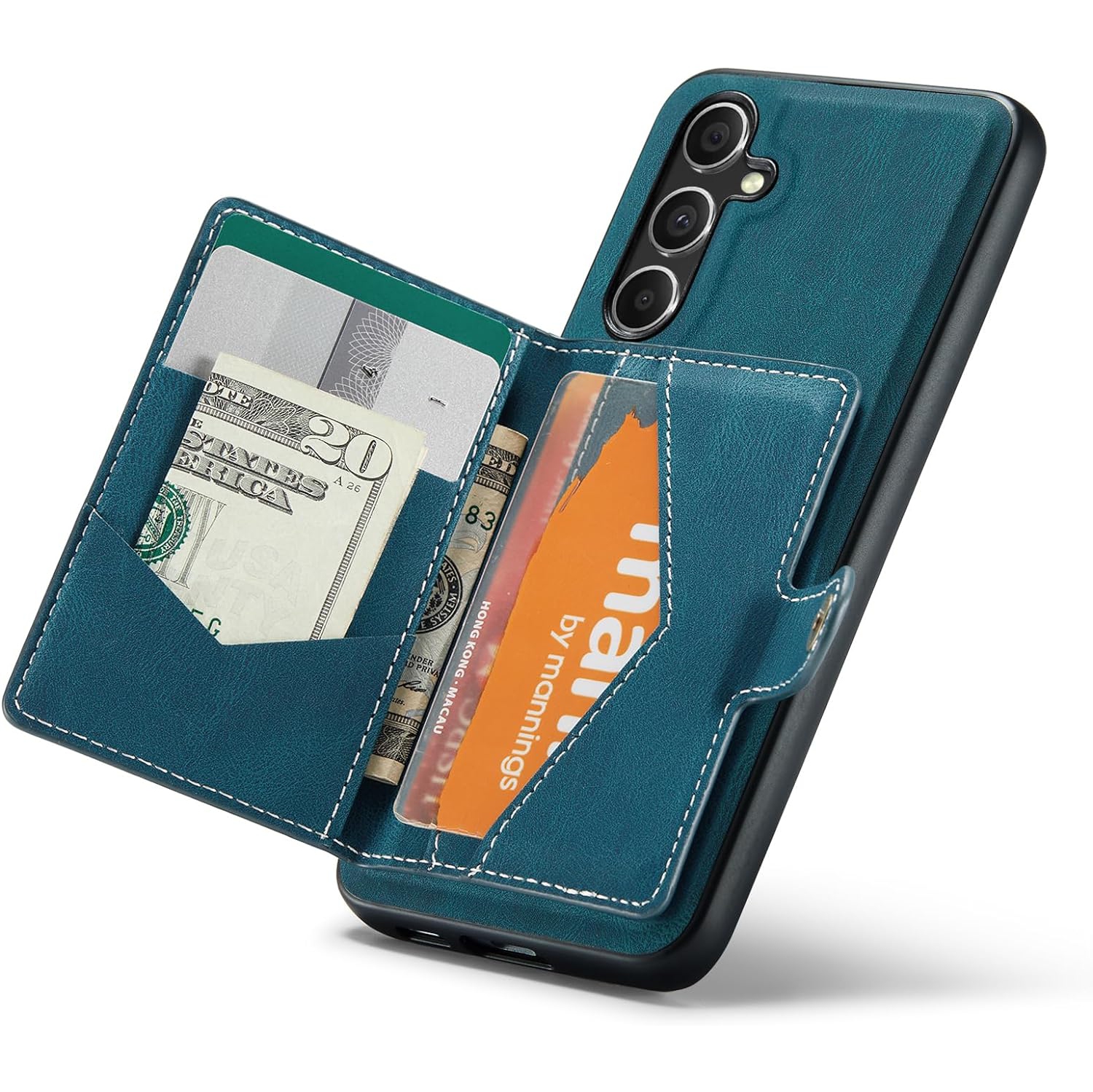 Case for Samsung Galaxy S23 FE 5G 2023, Detachable Magnetic Wallet Card Cash Slot Case Cover Support Wireless