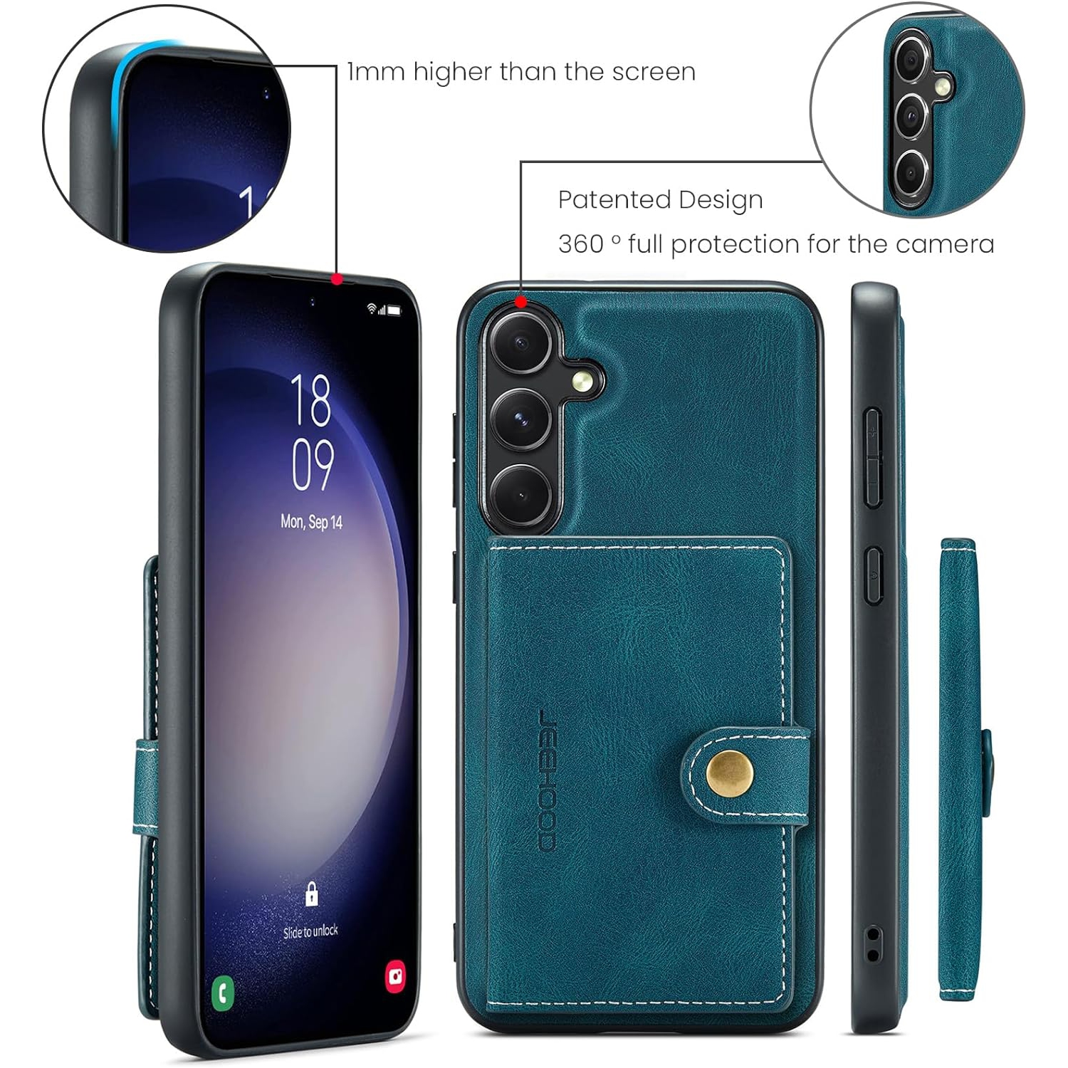 Case for Samsung Galaxy S23 FE 5G 2023, Detachable Magnetic Wallet Card Cash Slot Case Cover Support Wireless